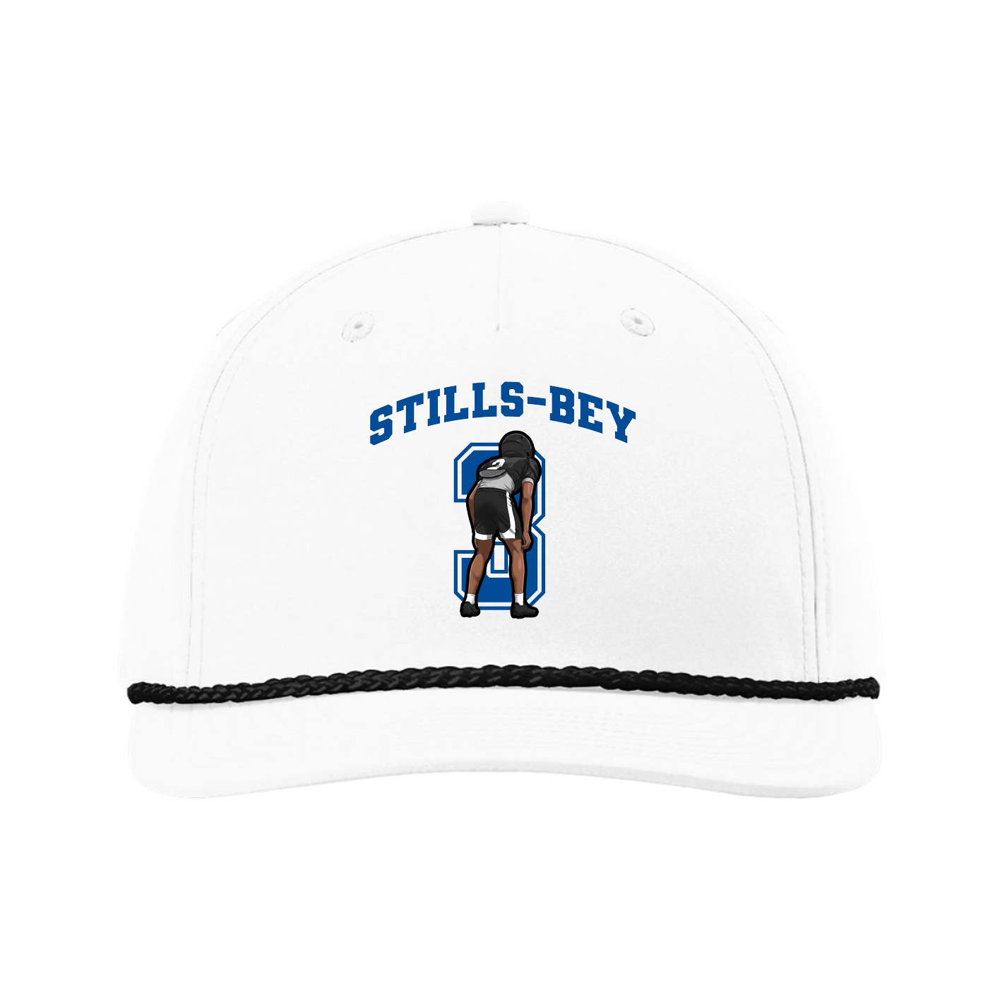 Five-Panel Classic Rope Cap — Number in White
