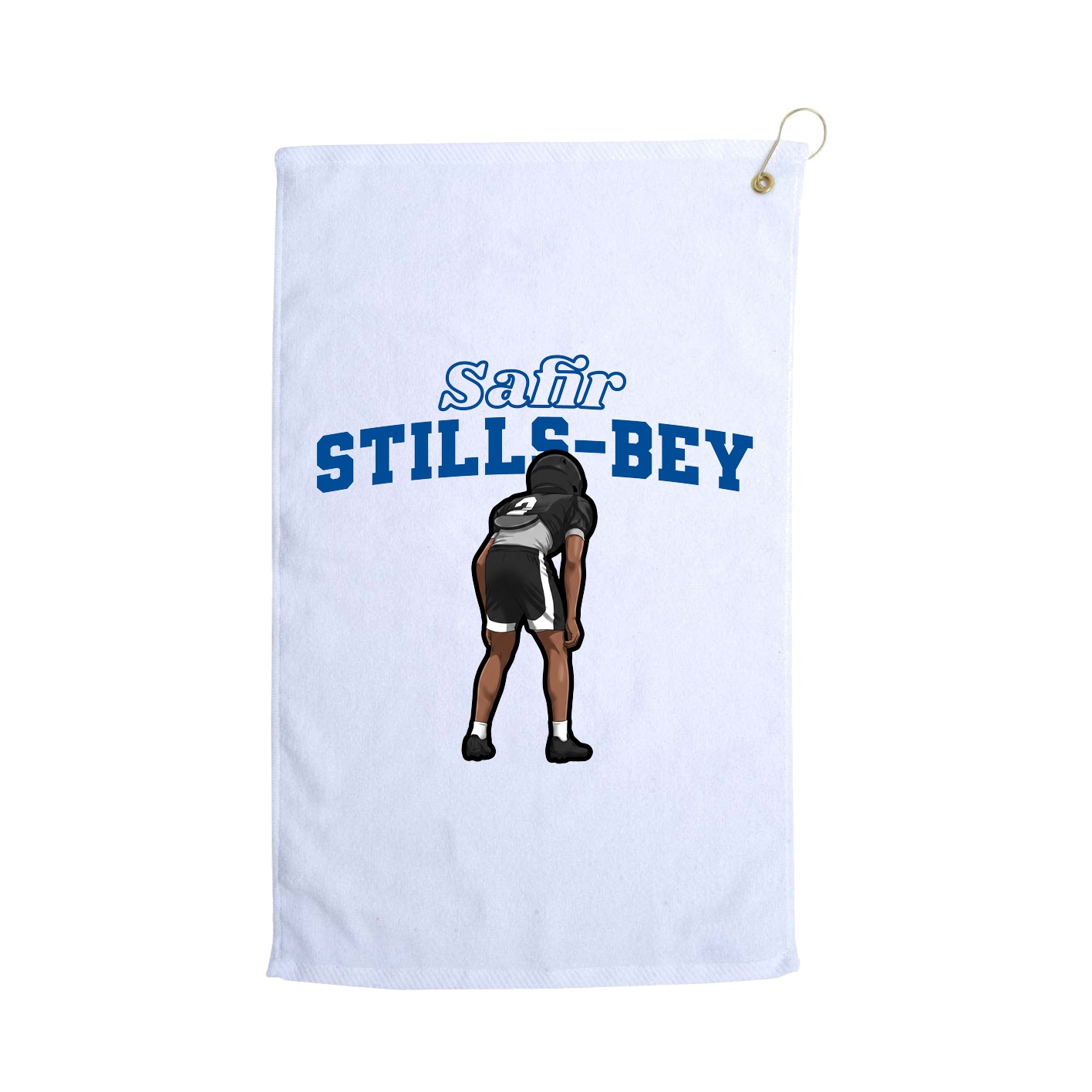 Golf Towel — Name Arch in White