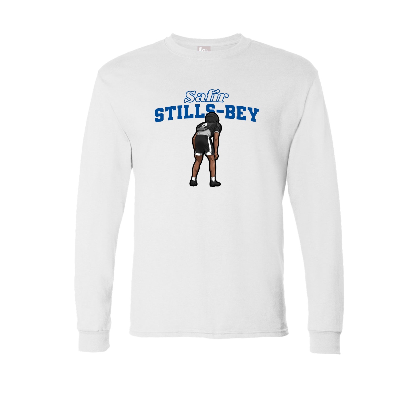 Long Sleeve Tee — Name Arch in White