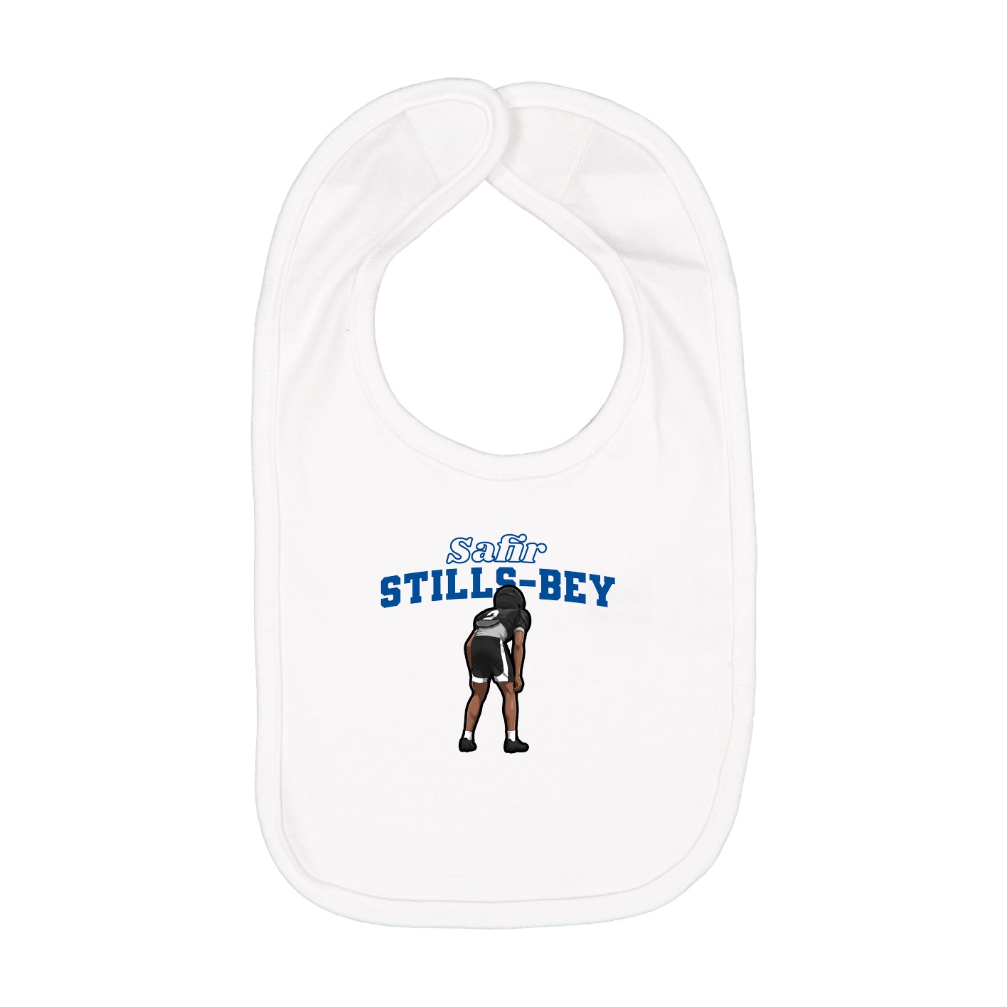Infant Bib — Name Arch in White