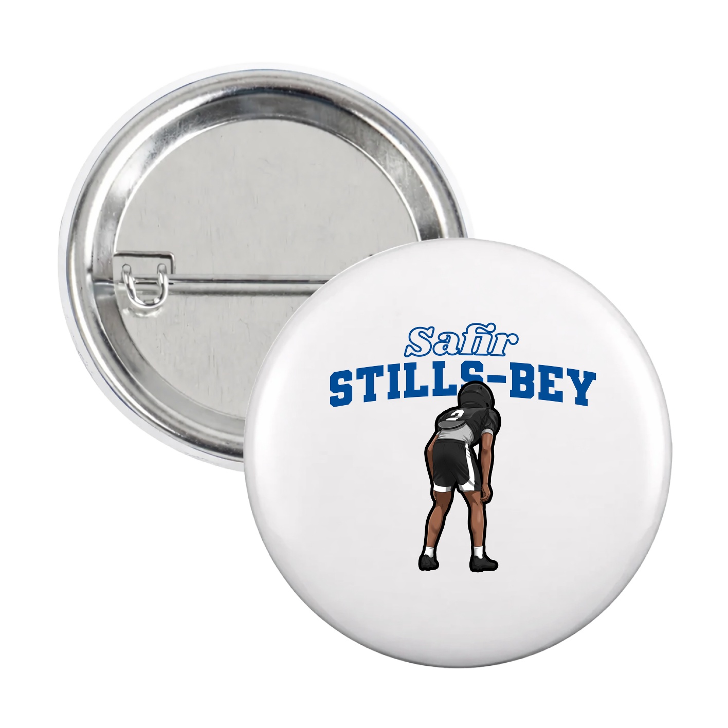 Game Day Button — Name Arch in White
