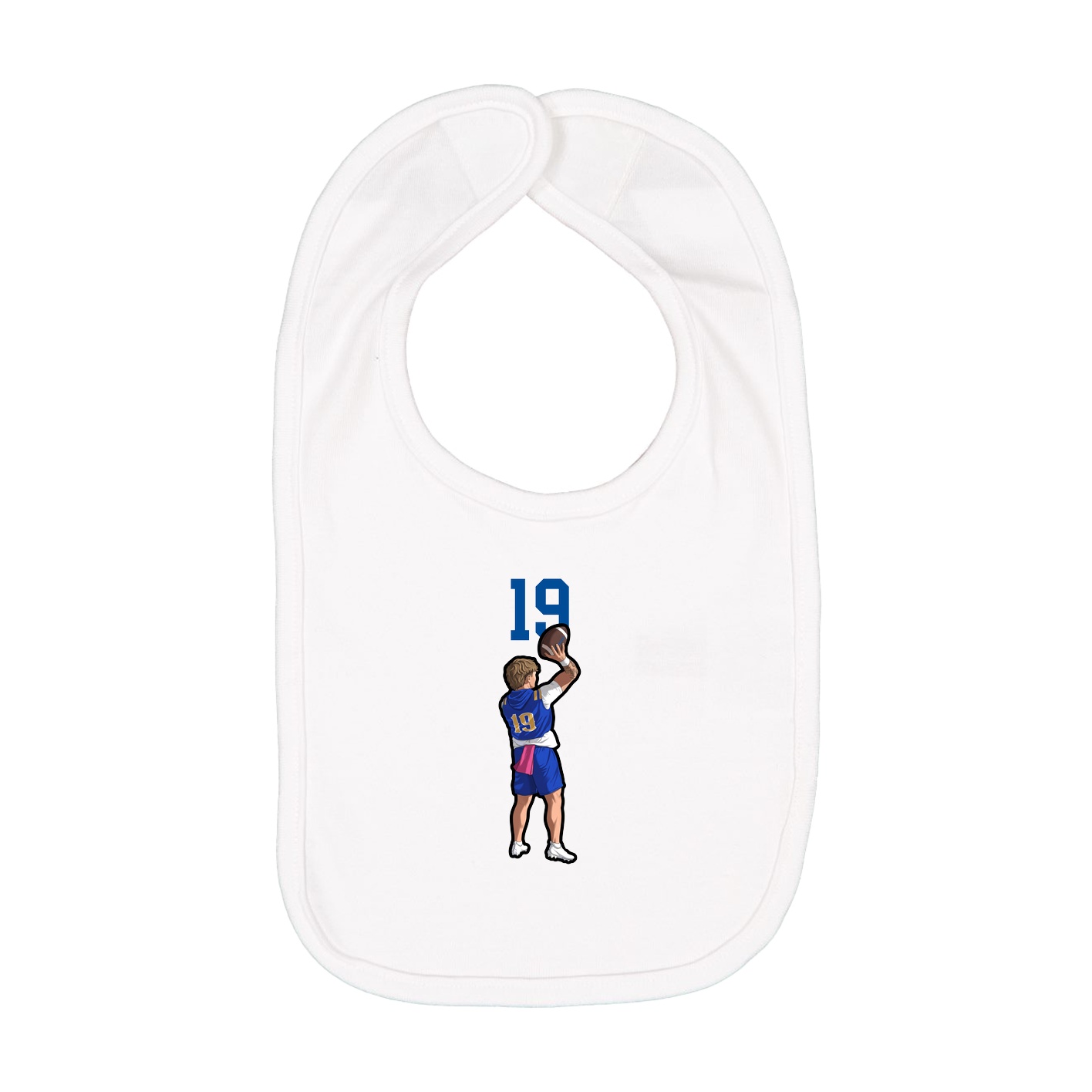 Infant Bib — Number Top in White