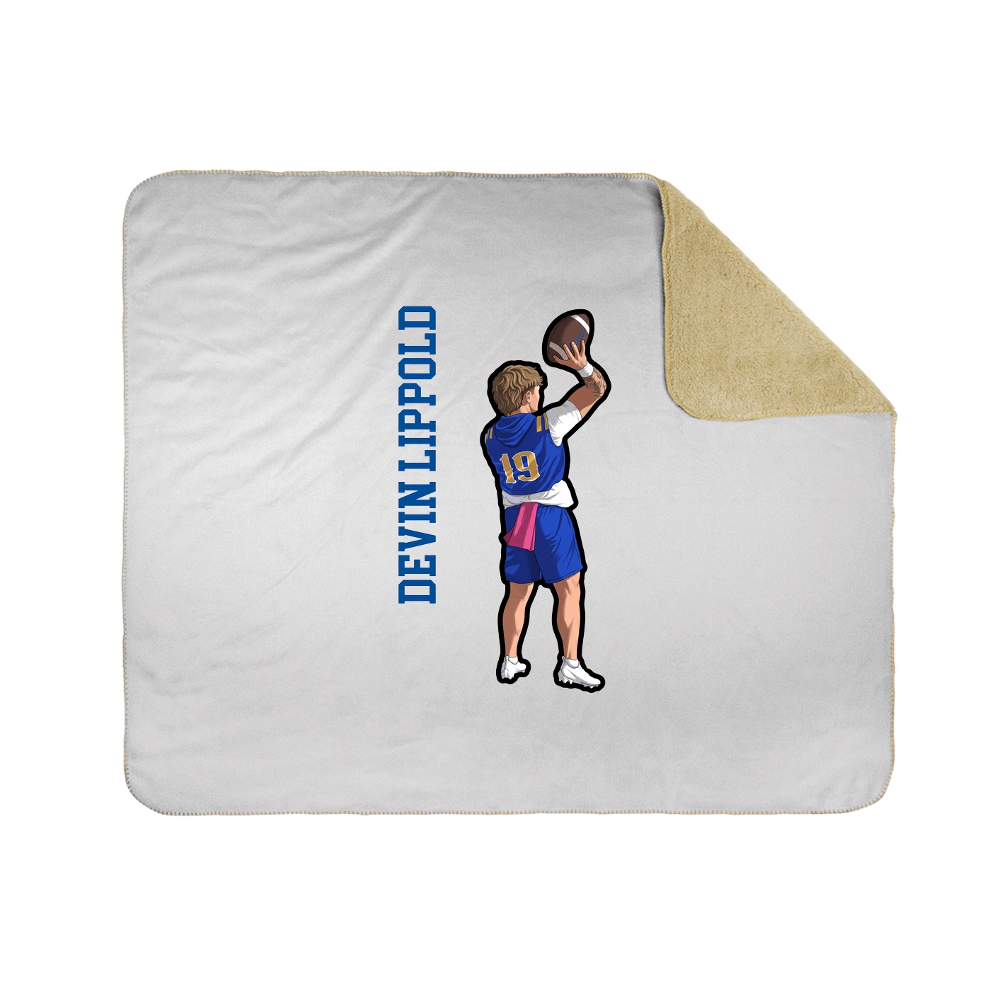 Throw Blanket — Name Vertical in White