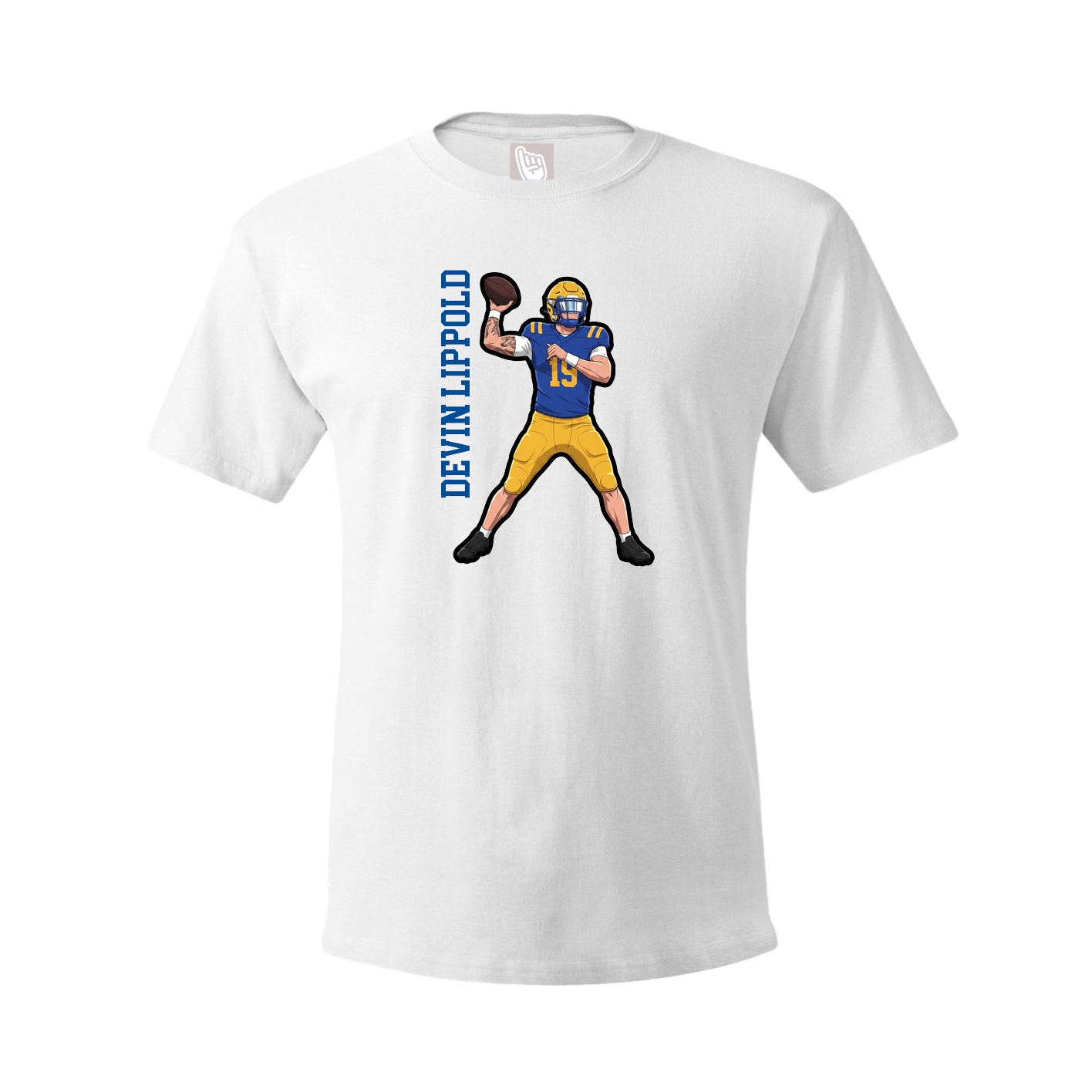 Youth Tee — Name Vertical in White