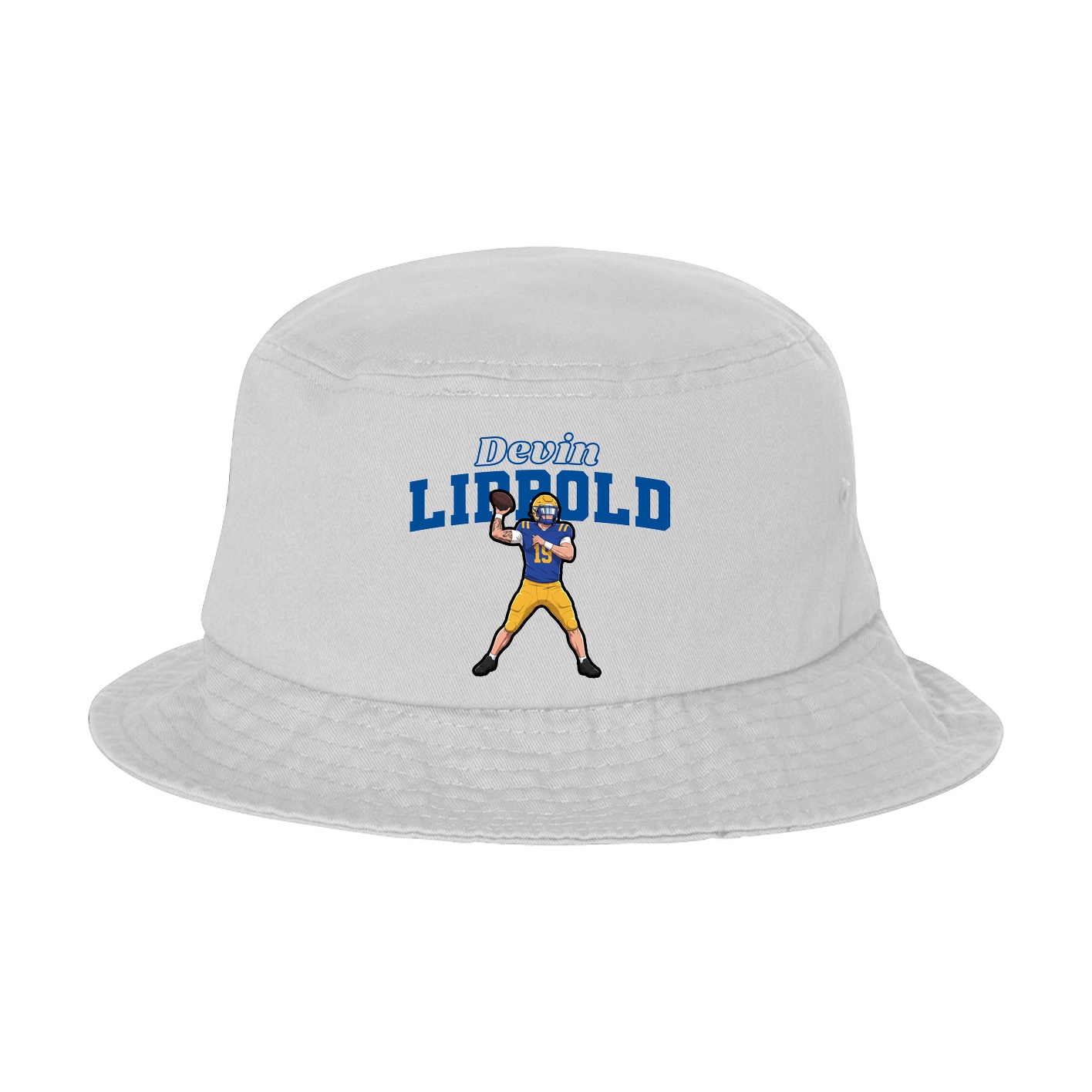 Bucket Cap — Name Arch in White