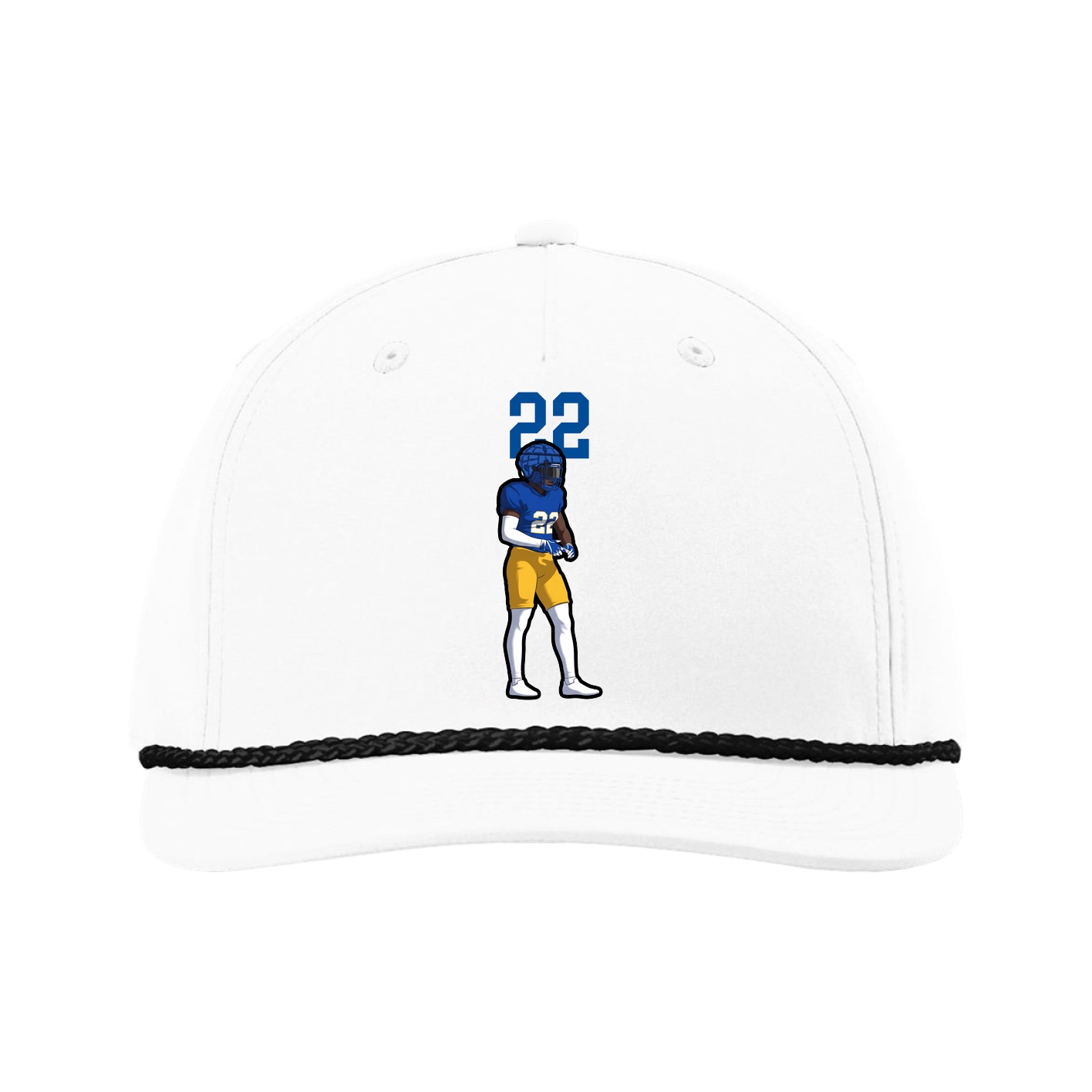 Five-Panel Classic Rope Cap — Number Top in White