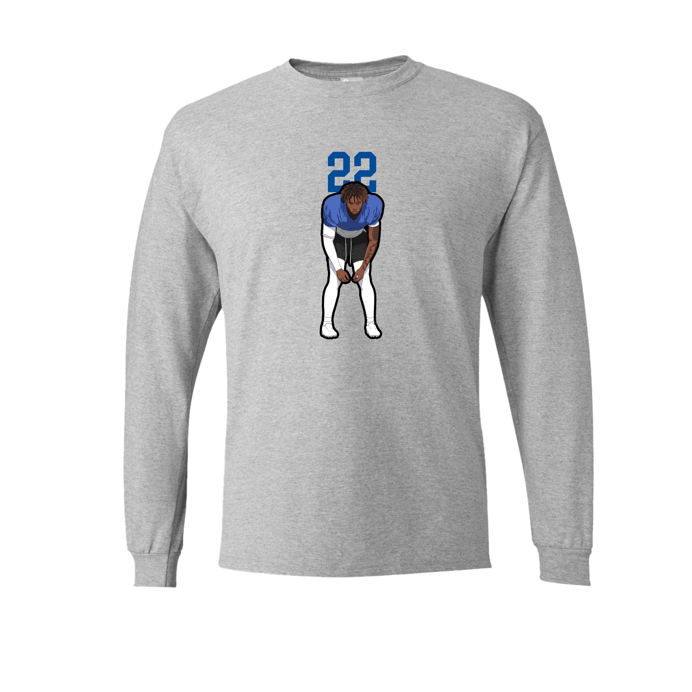 Long Sleeve Tee — Number Top in Grey