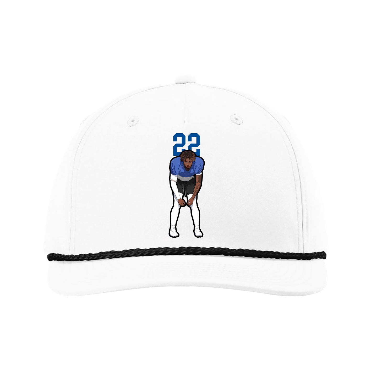 Five-Panel Classic Rope Cap — Number Top in White