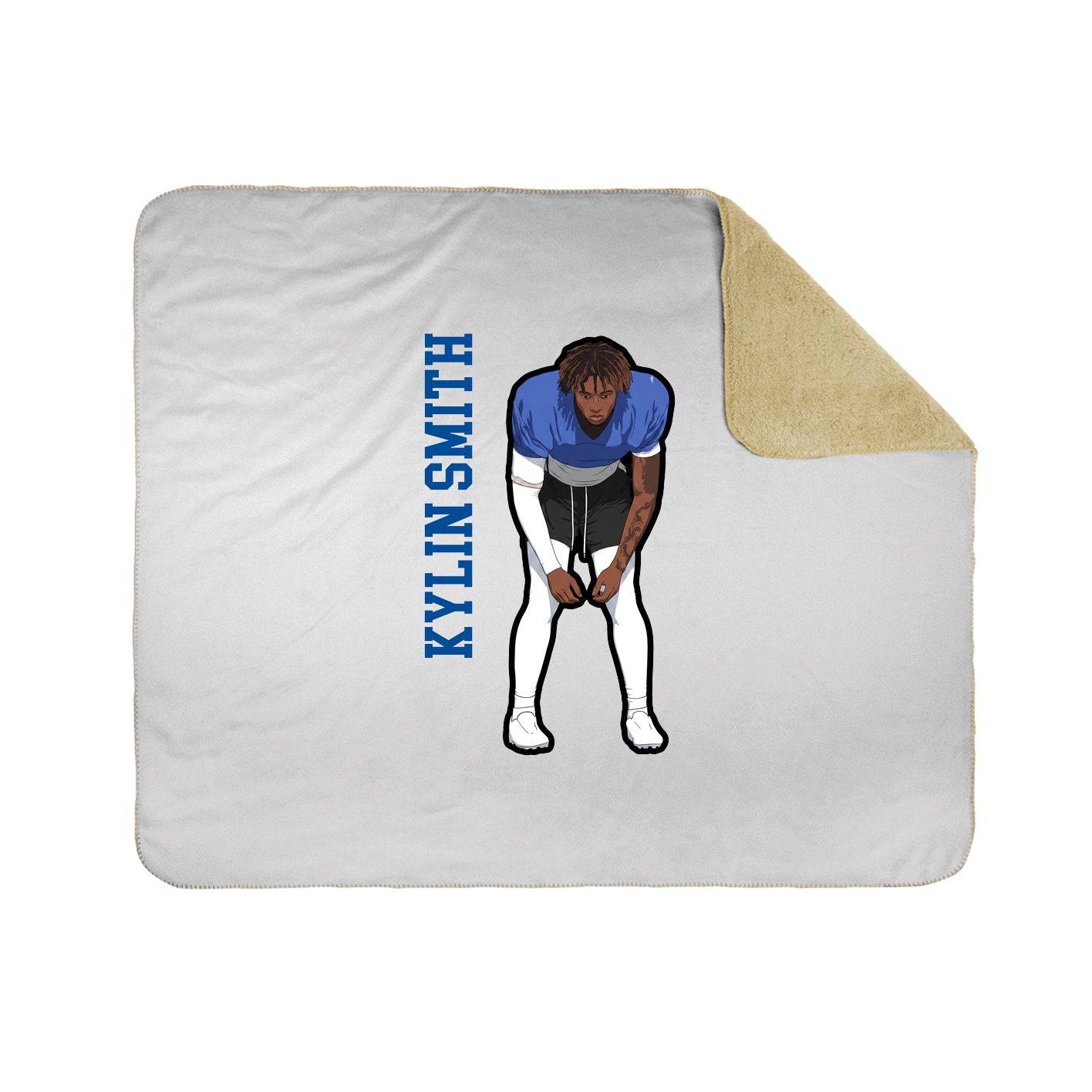 Throw Blanket — Name Vertical in White