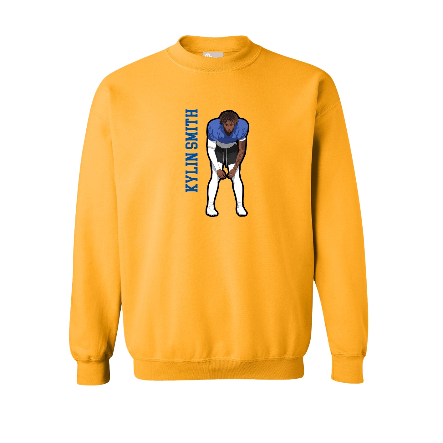 Fleece Crew — Name Vertical in Gold