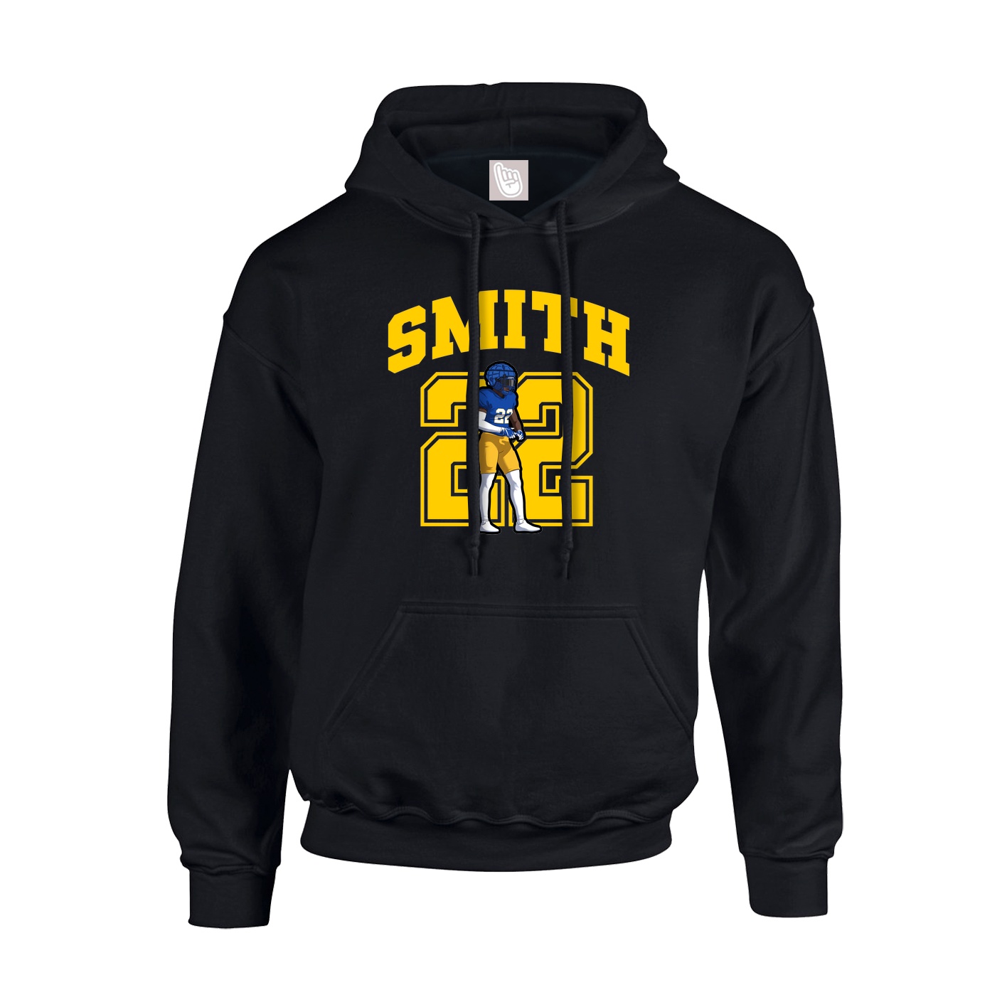 Youth Hoodie — Number in Black