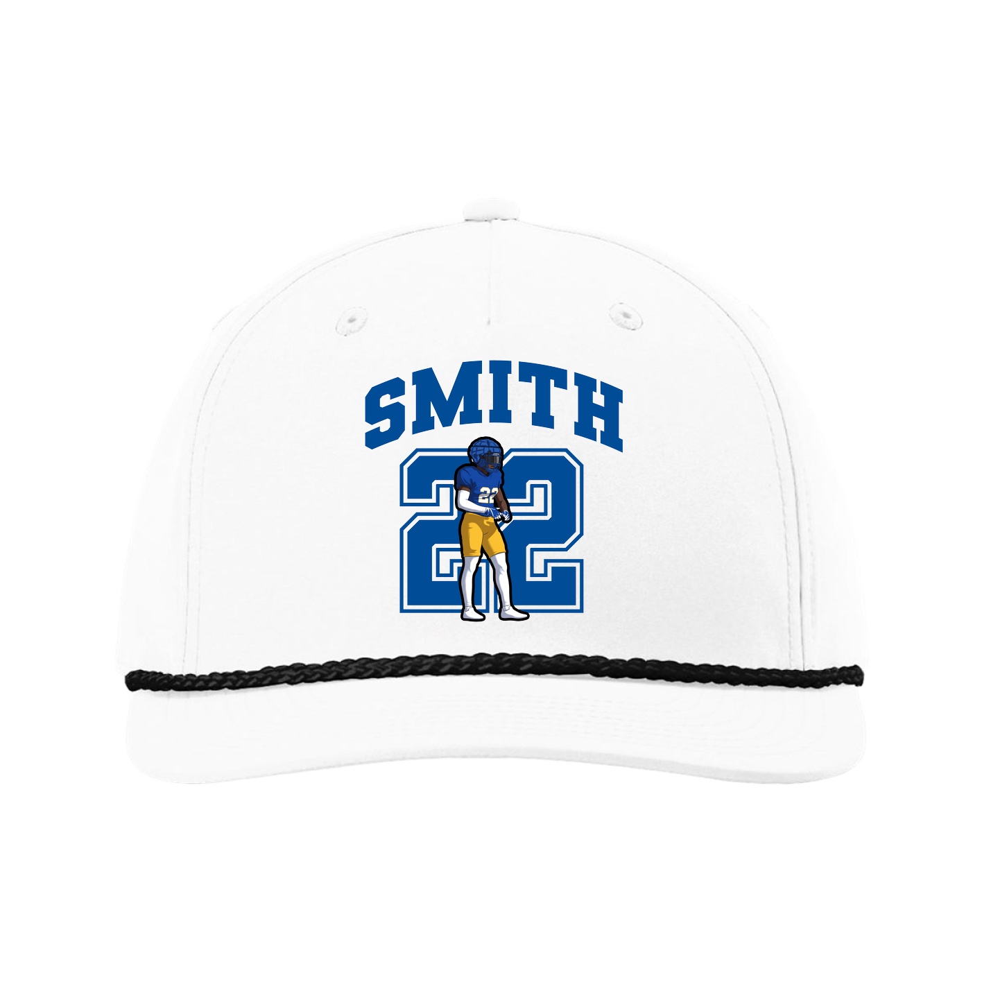 Five-Panel Classic Rope Cap — Number in White