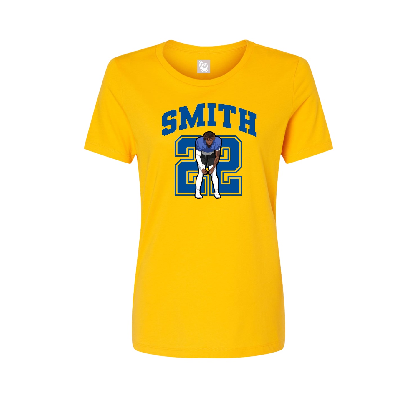 Fitted Women's Tee — Number in Gold