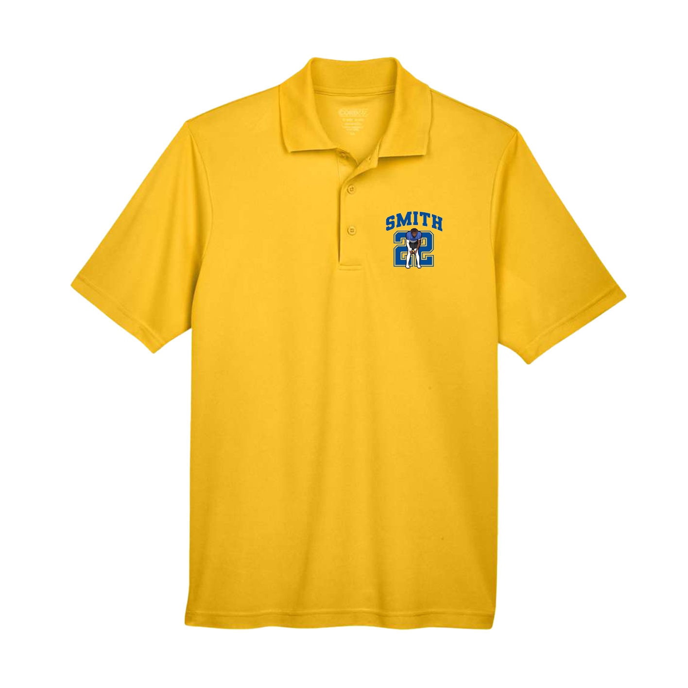 Performance Polo — Number in Gold