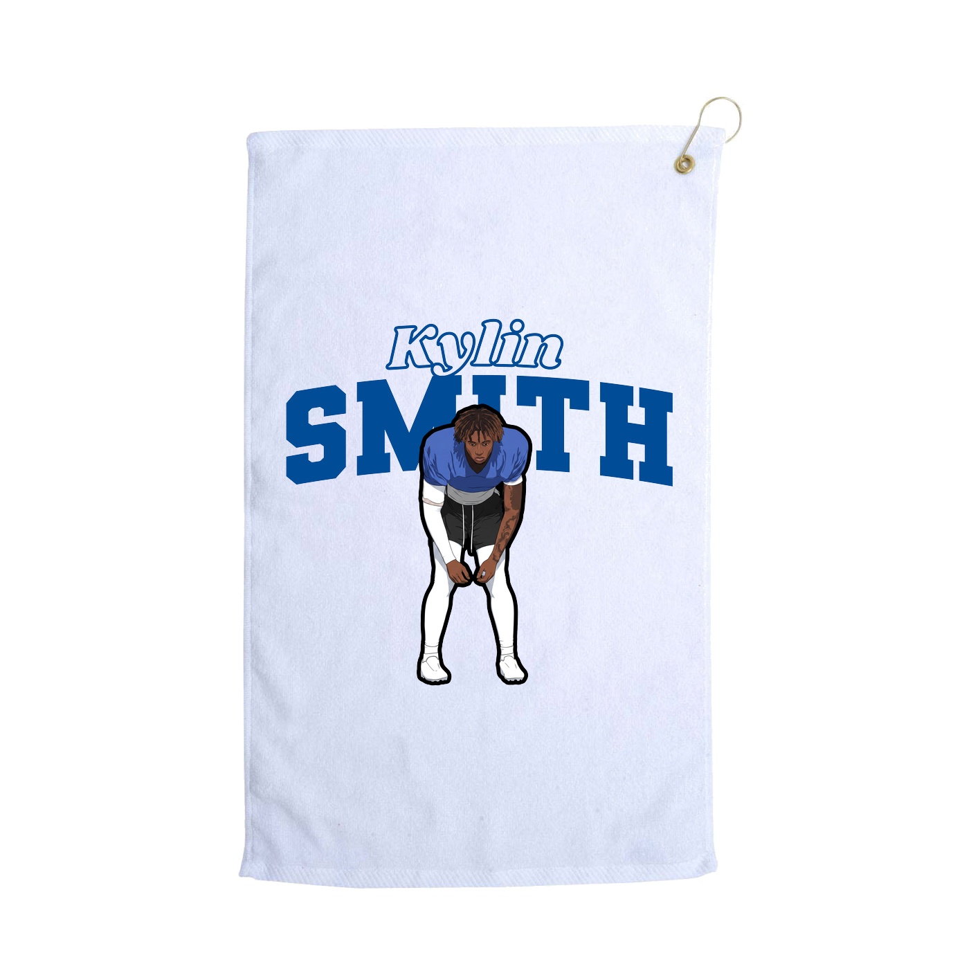 Golf Towel — Name Arch in White