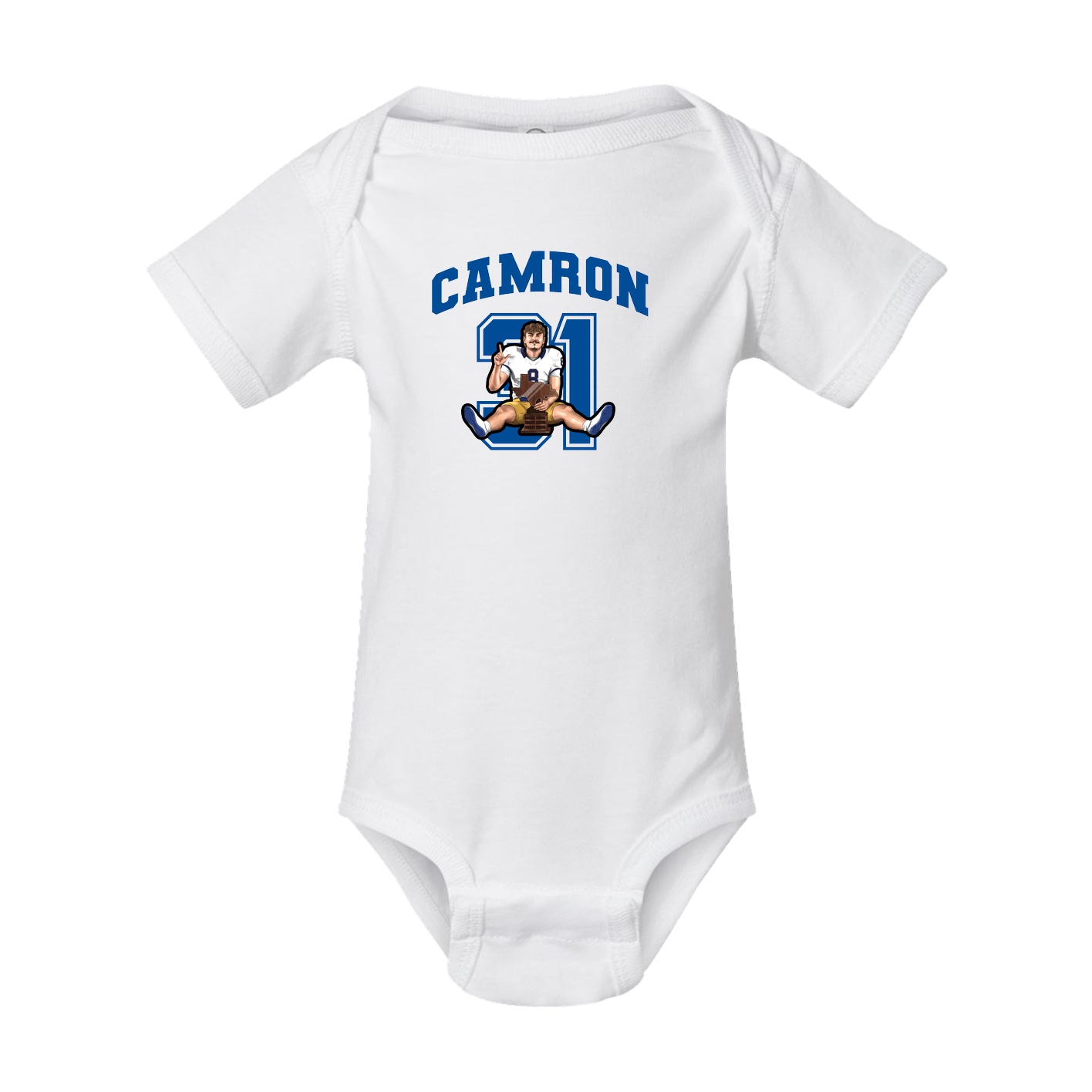 Baby Onesie — Number in White