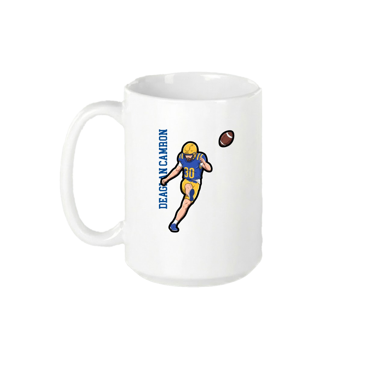 15oz Coffee Mug — Name Vertical in White