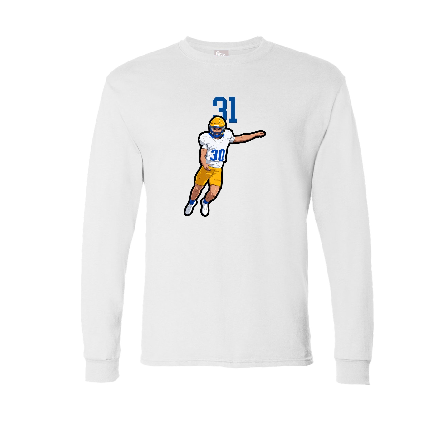Long Sleeve Tee — Number Top in White