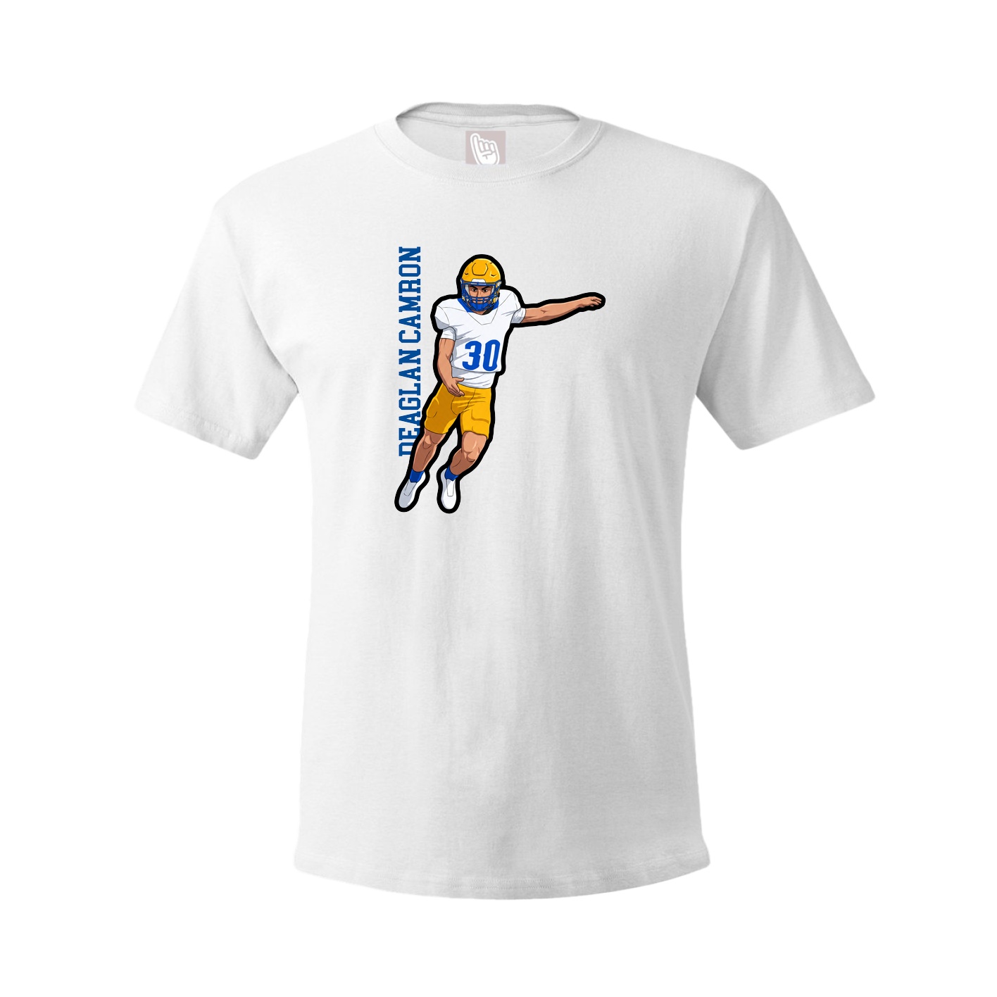 Tee — Name Vertical in White