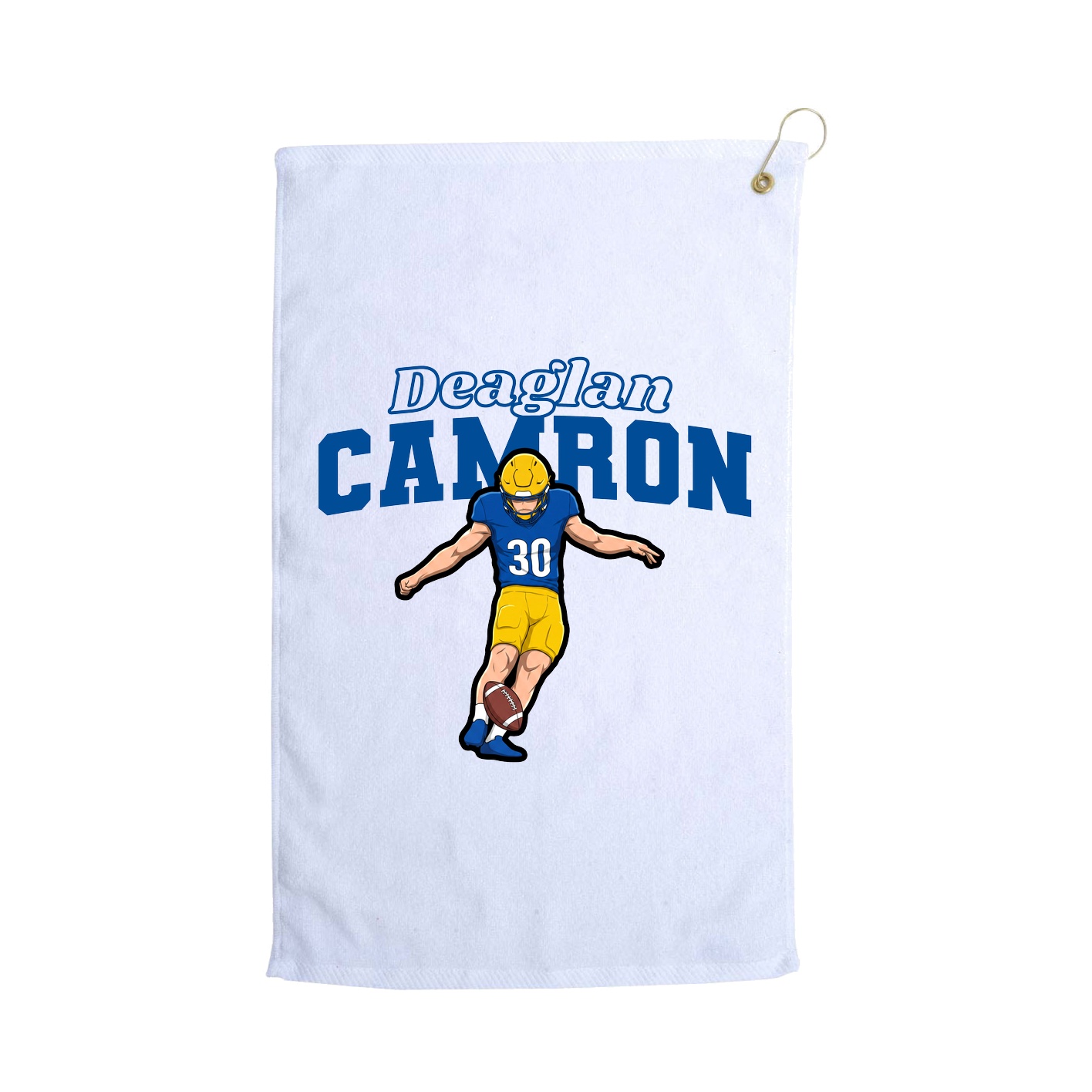 Golf Towel — Name Arch in White