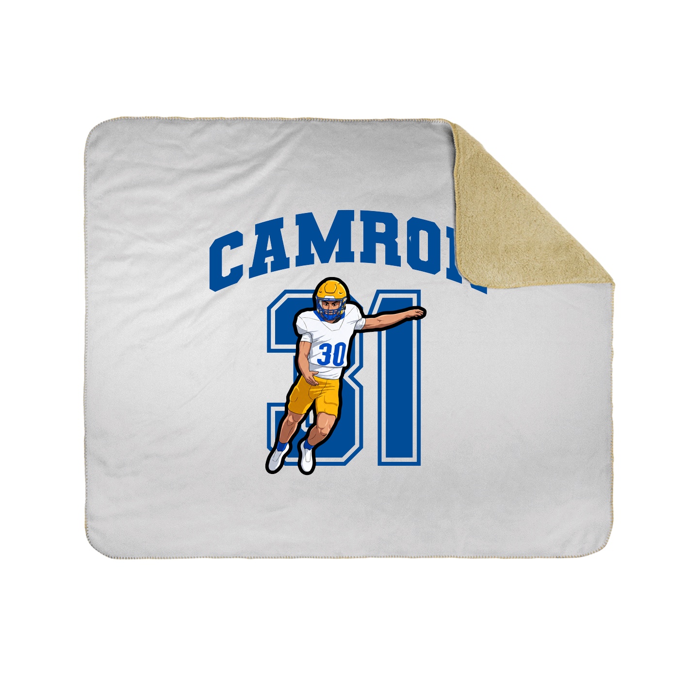 Throw Blanket — Number in White