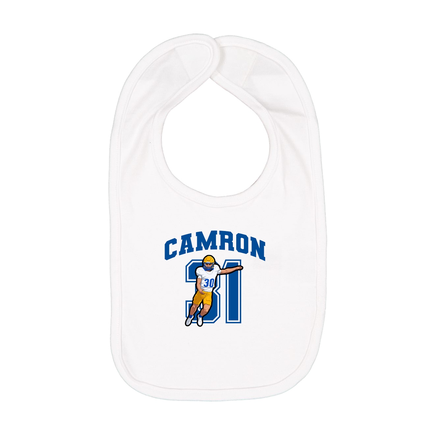 Infant Bib — Number in White