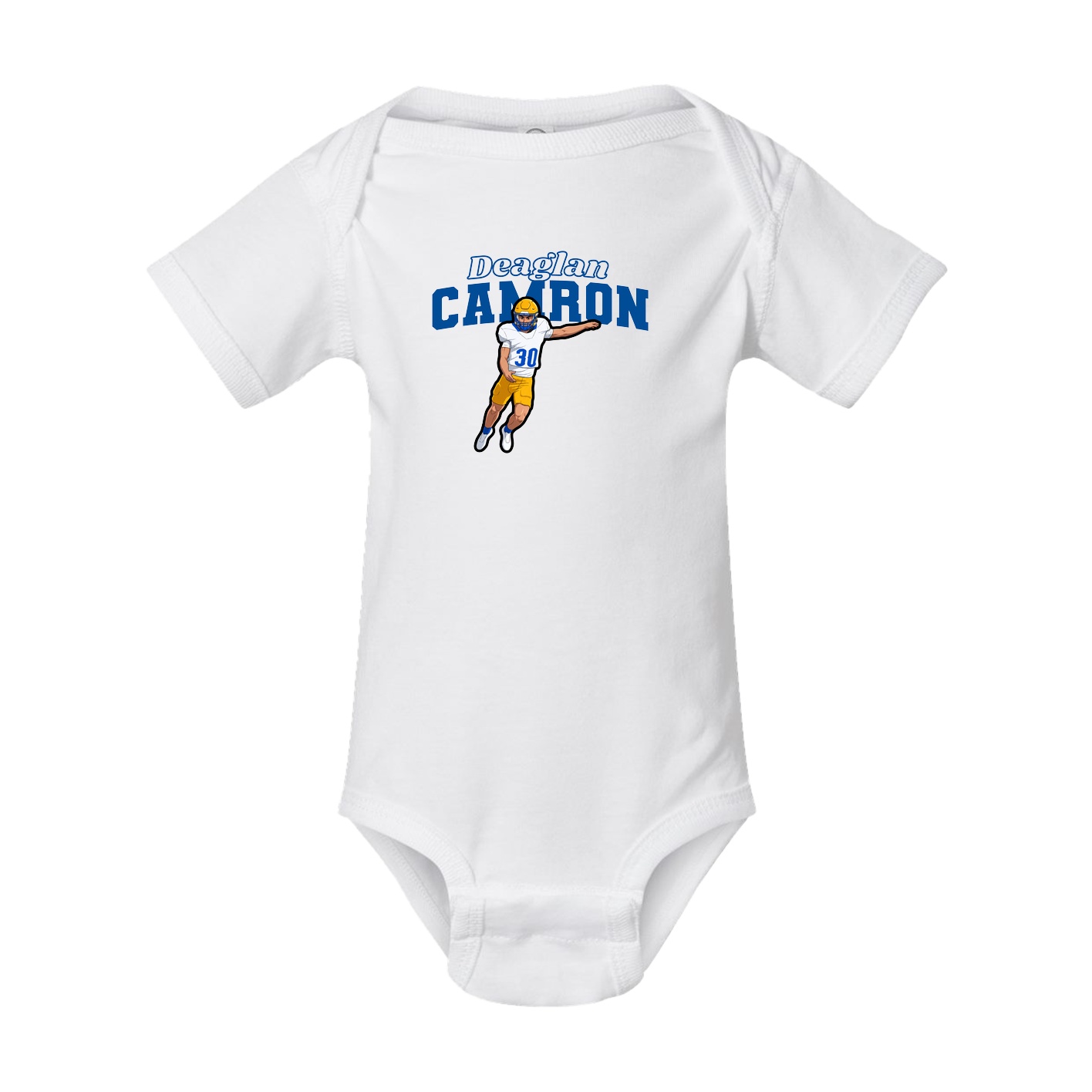 Baby Onesie — Name Arch in White