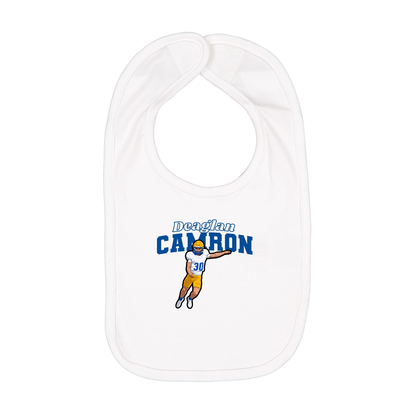 Infant Bib — Name Arch in White