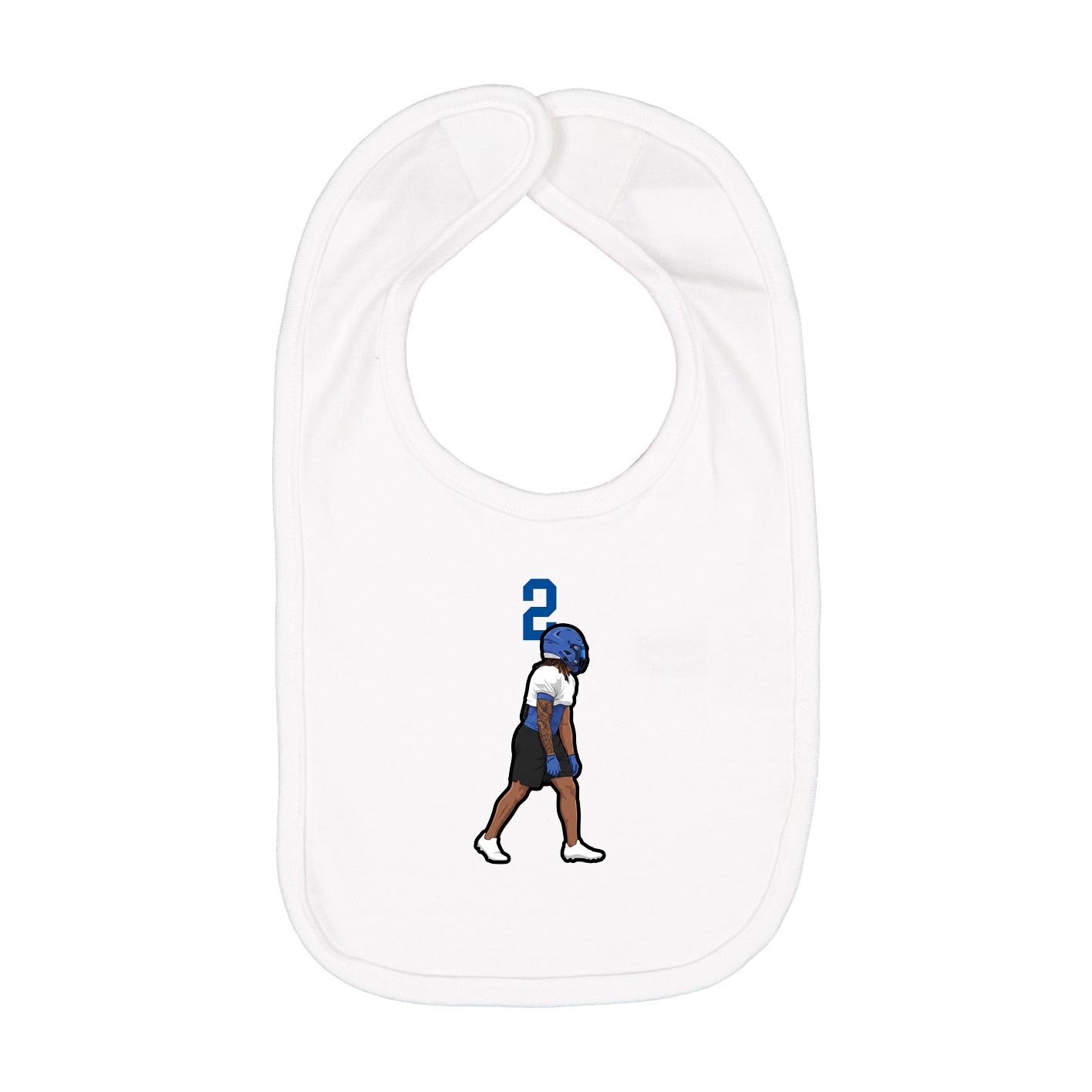 Infant Bib — Number Top in White