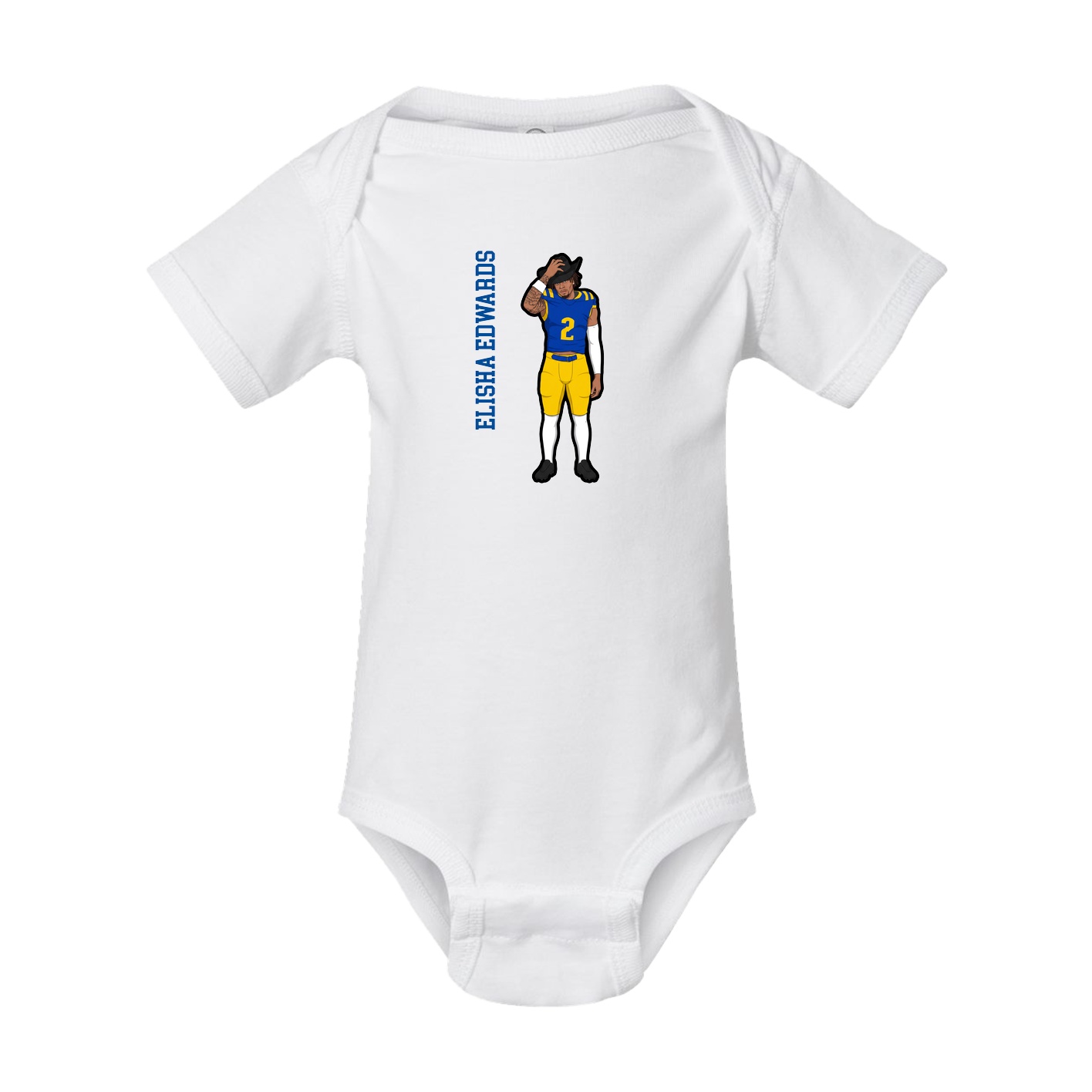 Baby Onesie — Name Vertical in White