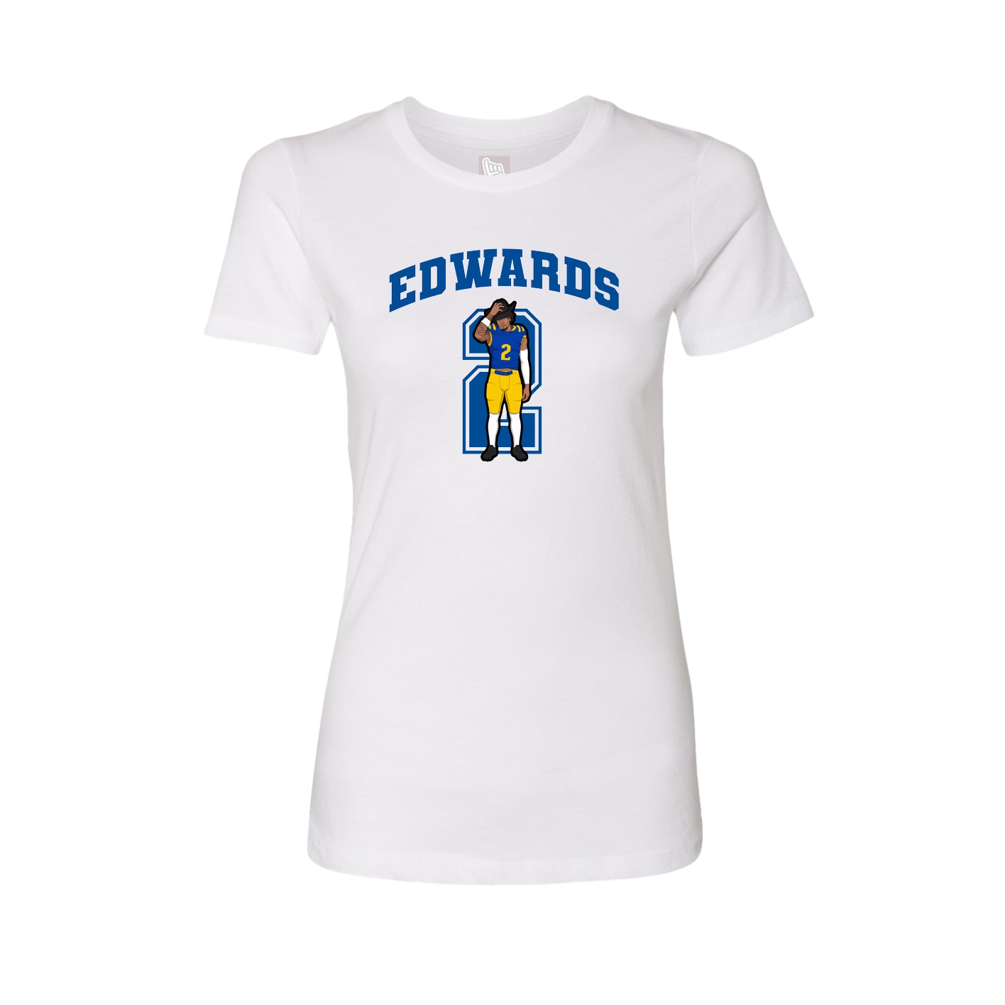 Fitted Women's Tee — Number in White