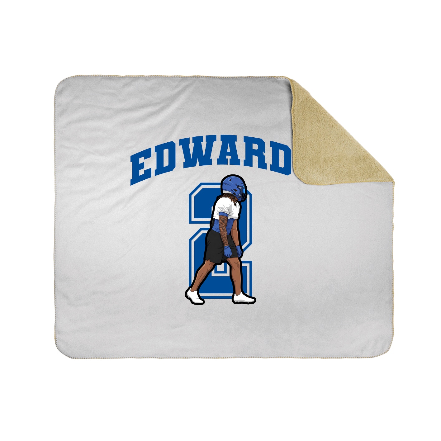 Throw Blanket — Number in White