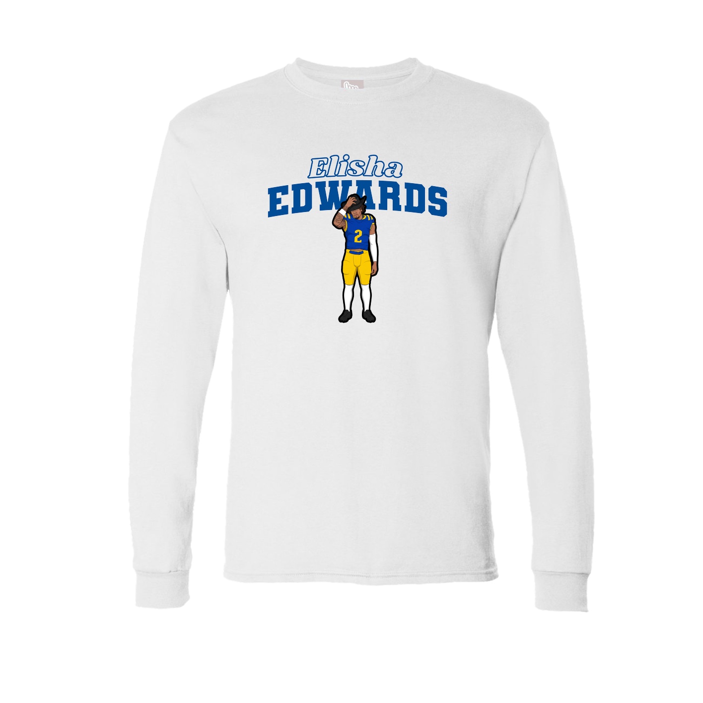 Long Sleeve Tee — Name Arch in White