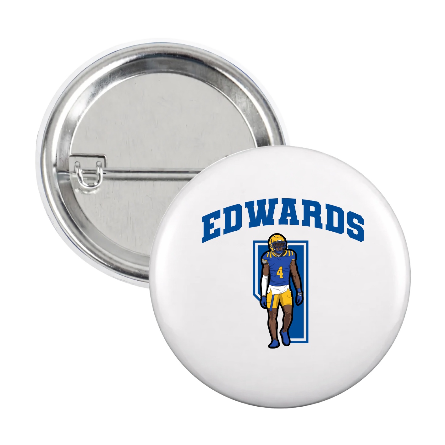 Game Day Button — Number in White