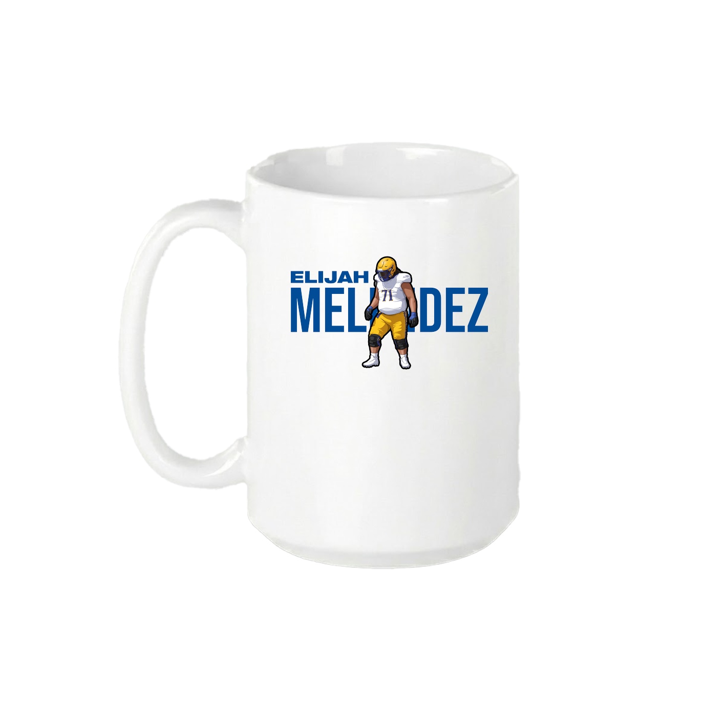 15oz Coffee Mug — Player Name in White