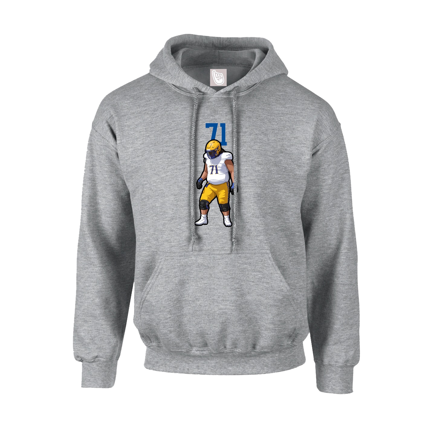 Hoodie — Number Top in Grey