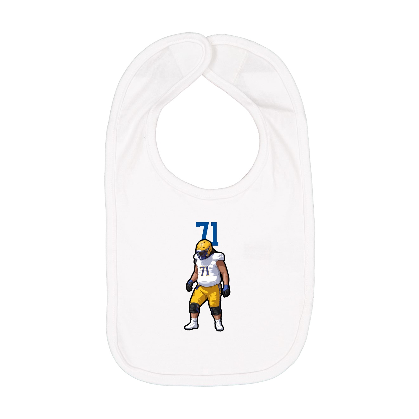 Infant Bib — Number Top in White