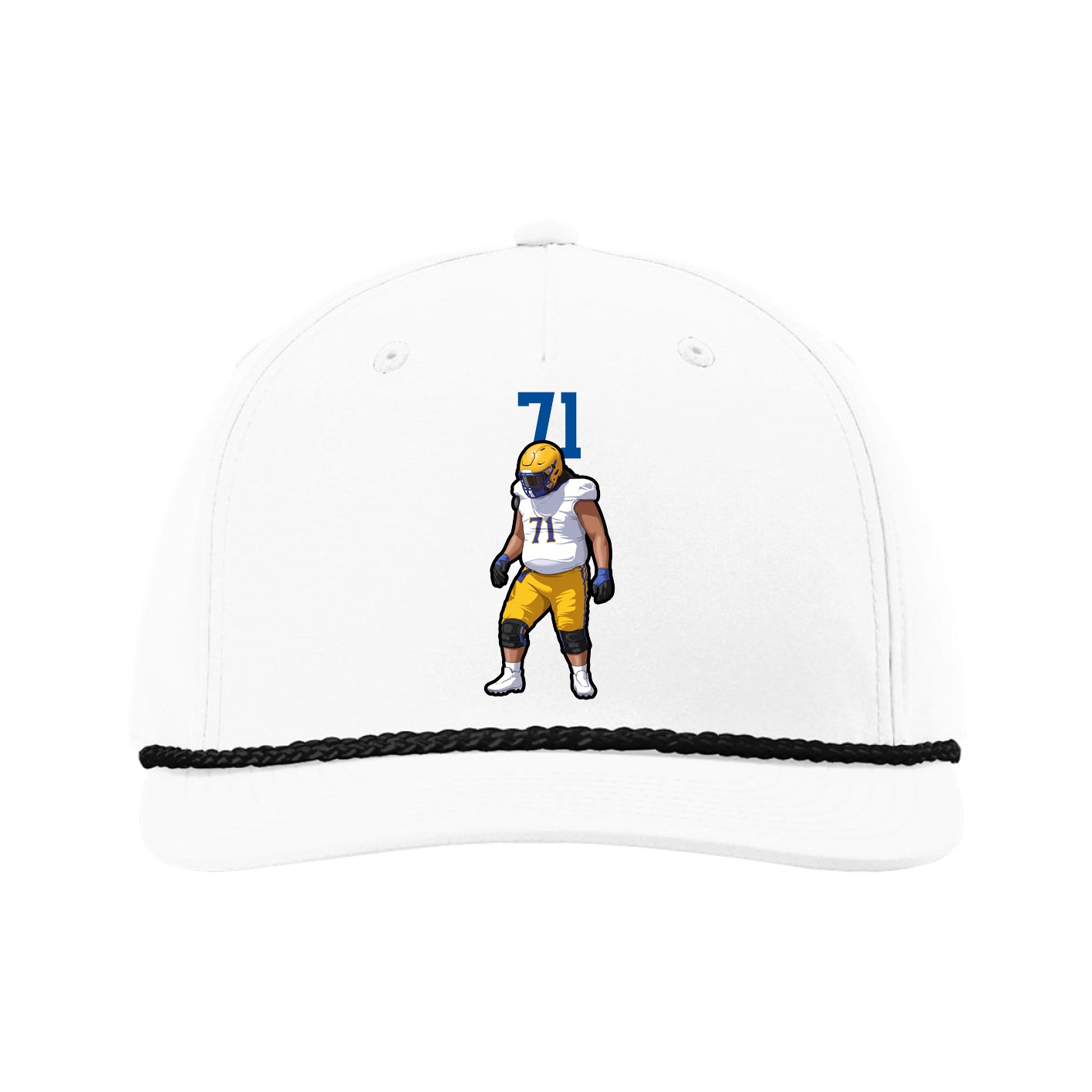Five-Panel Classic Rope Cap — Number Top in White