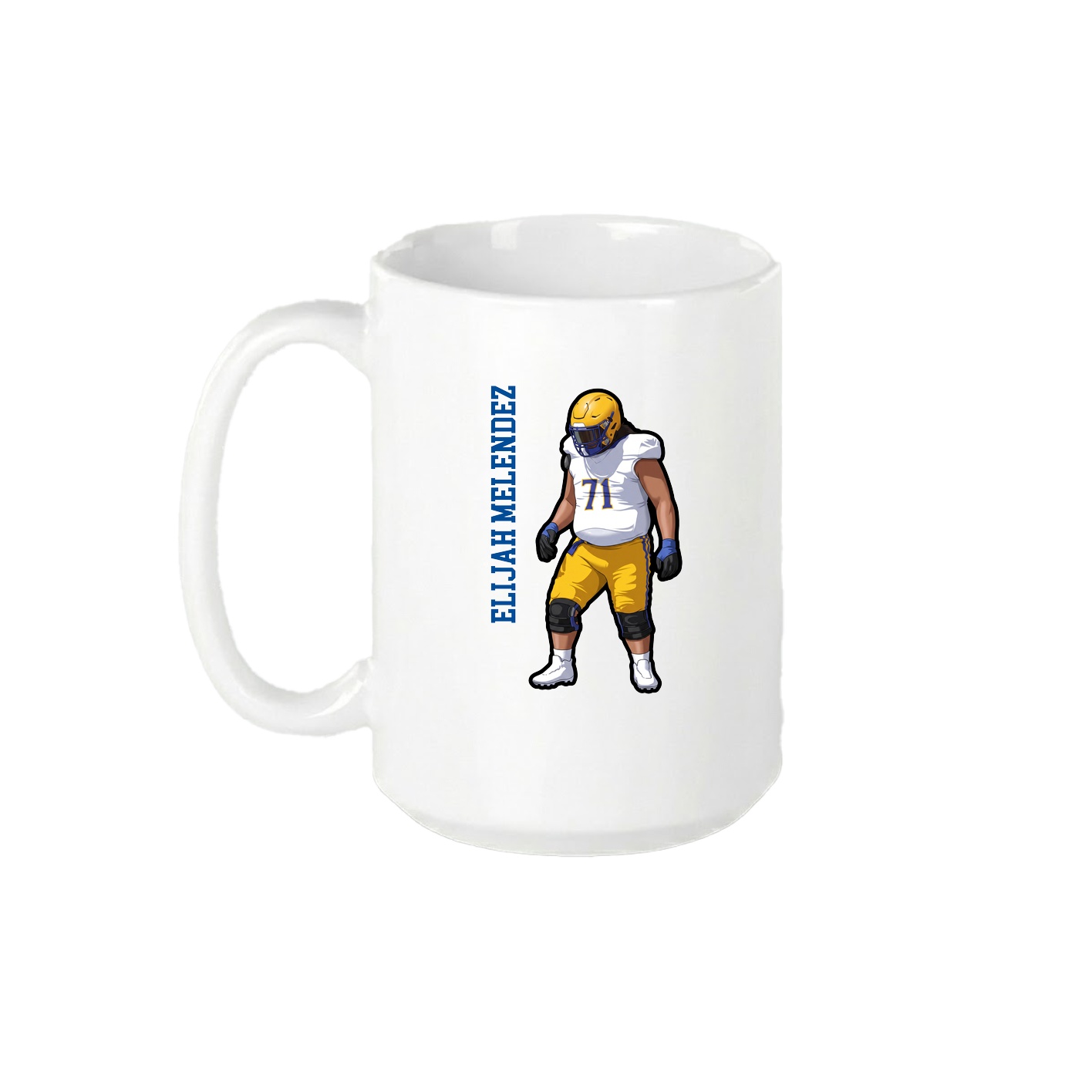 15oz Coffee Mug — Name Vertical in White