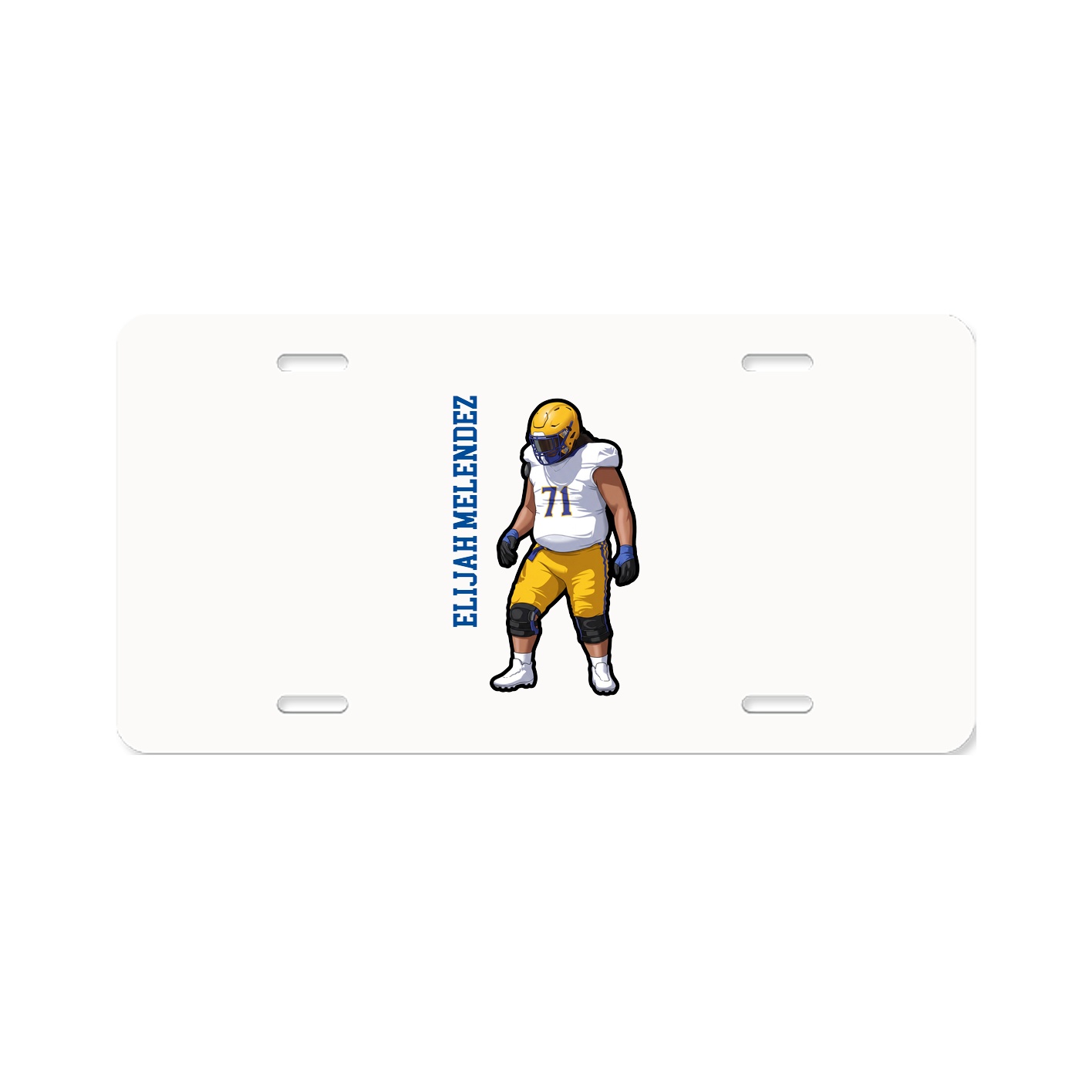 License Plate — Name Vertical in Classic