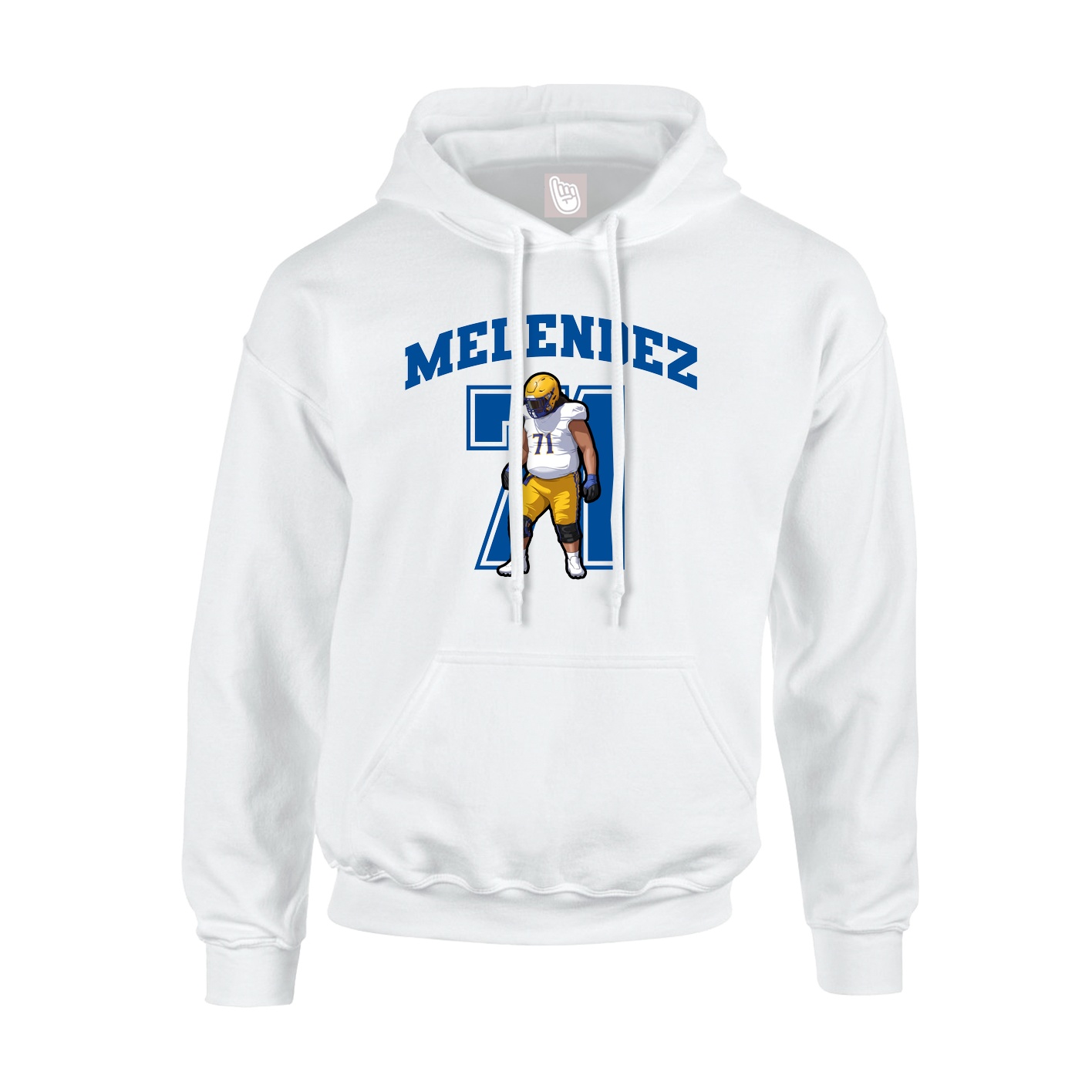 Youth Hoodie — Number in White