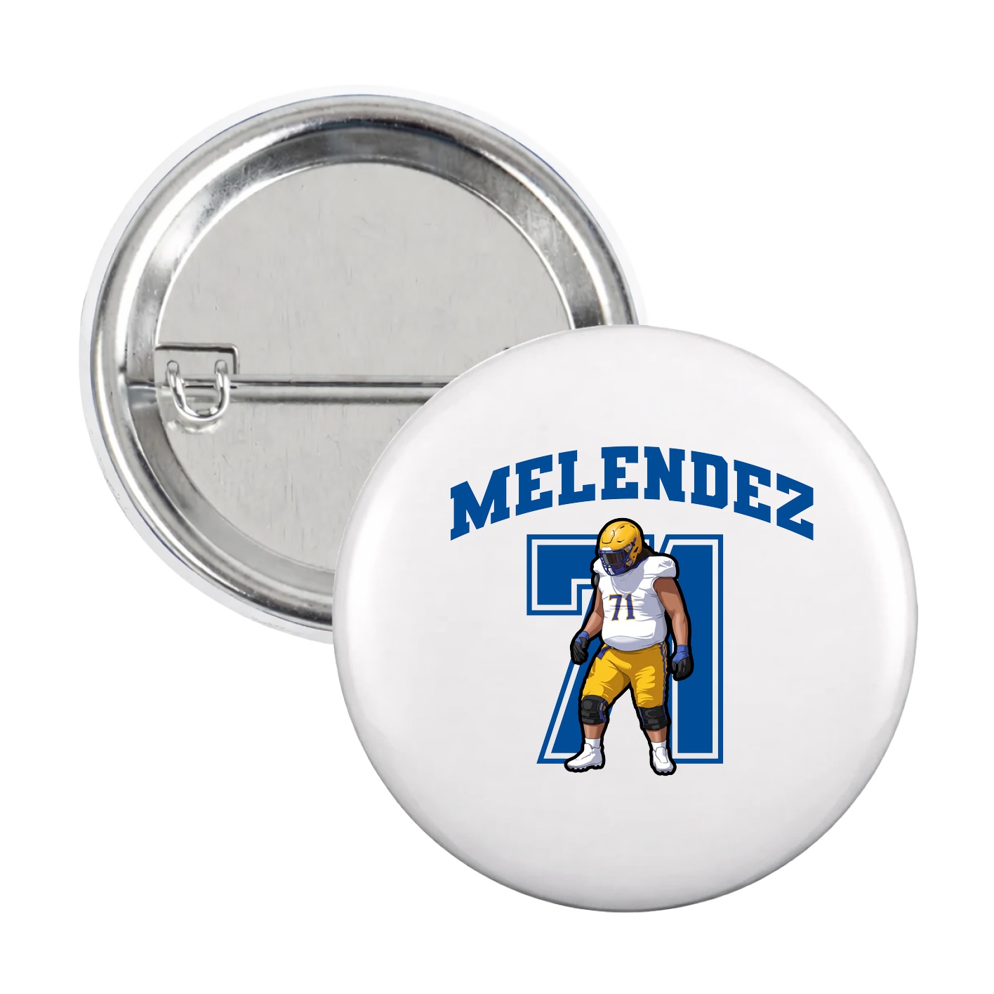 Game Day Button — Number in White