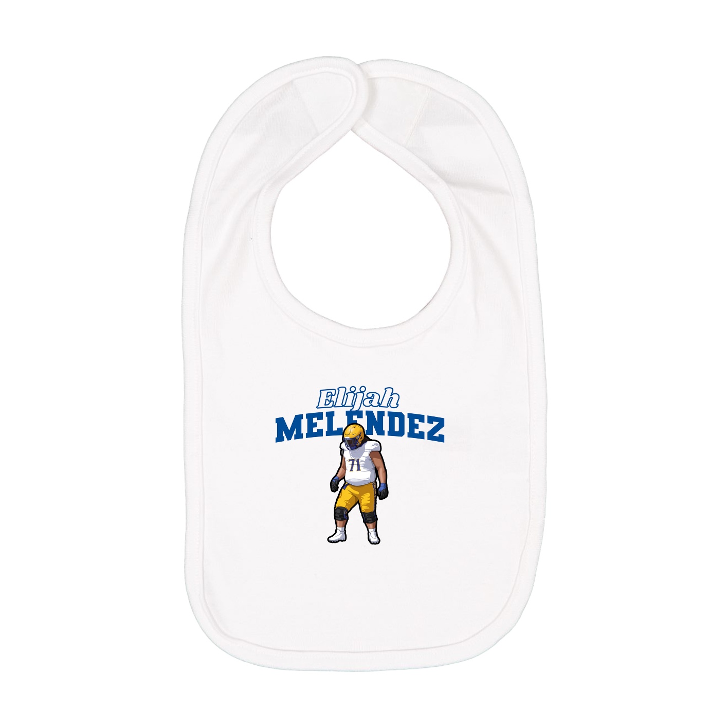 Infant Bib — Name Arch in White