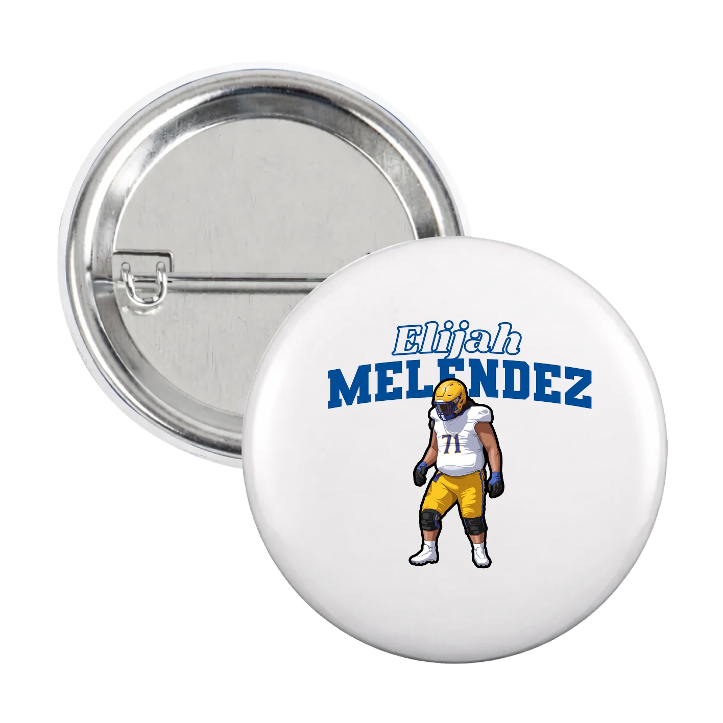 Game Day Button — Name Arch in White