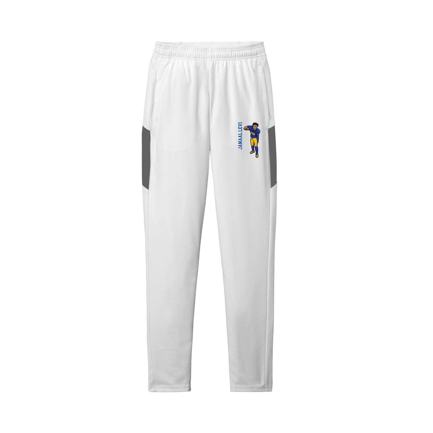 Team Travel Pant — Name Vertical in White/Grey