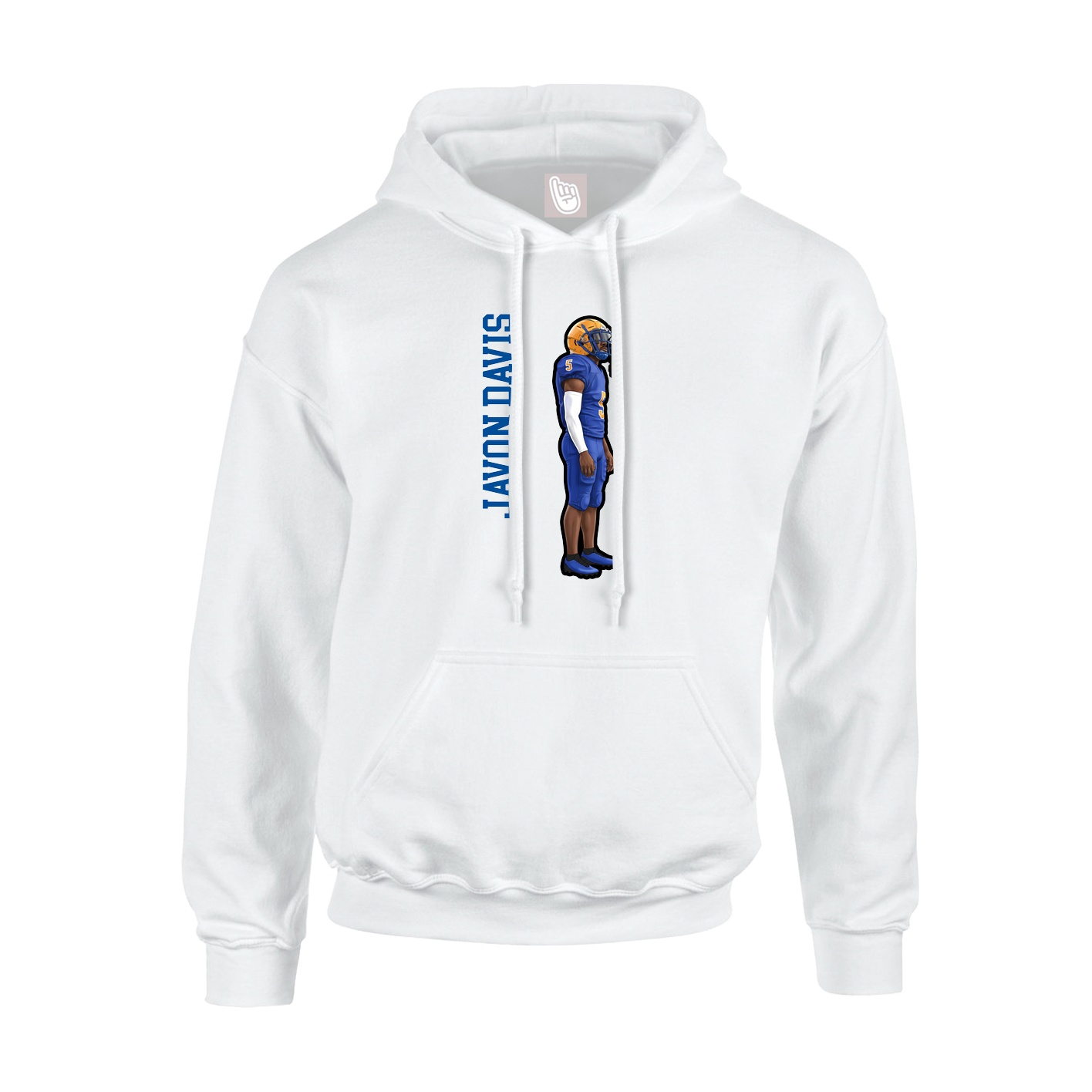 Youth Hoodie — Name Vertical in White