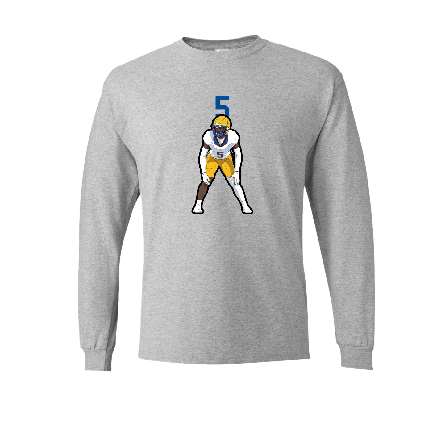 Long Sleeve Tee — Number Top in Grey