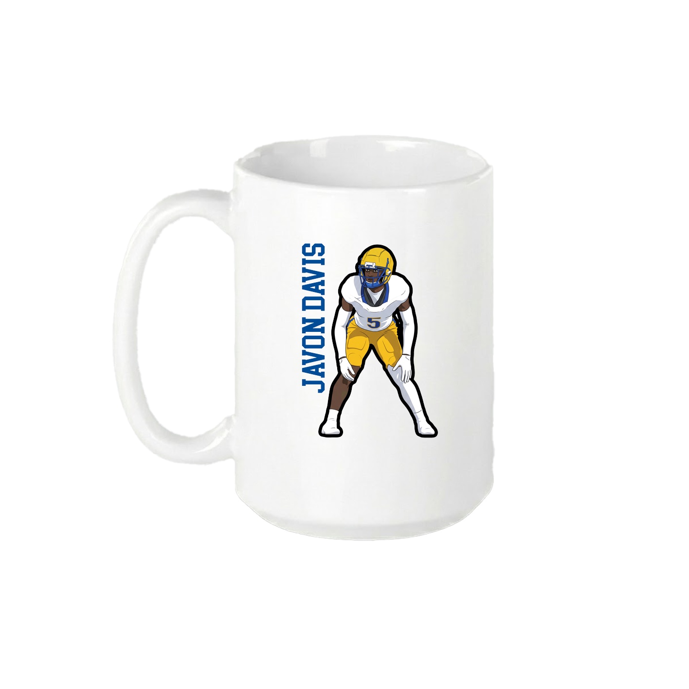 15oz Coffee Mug — Name Vertical in White