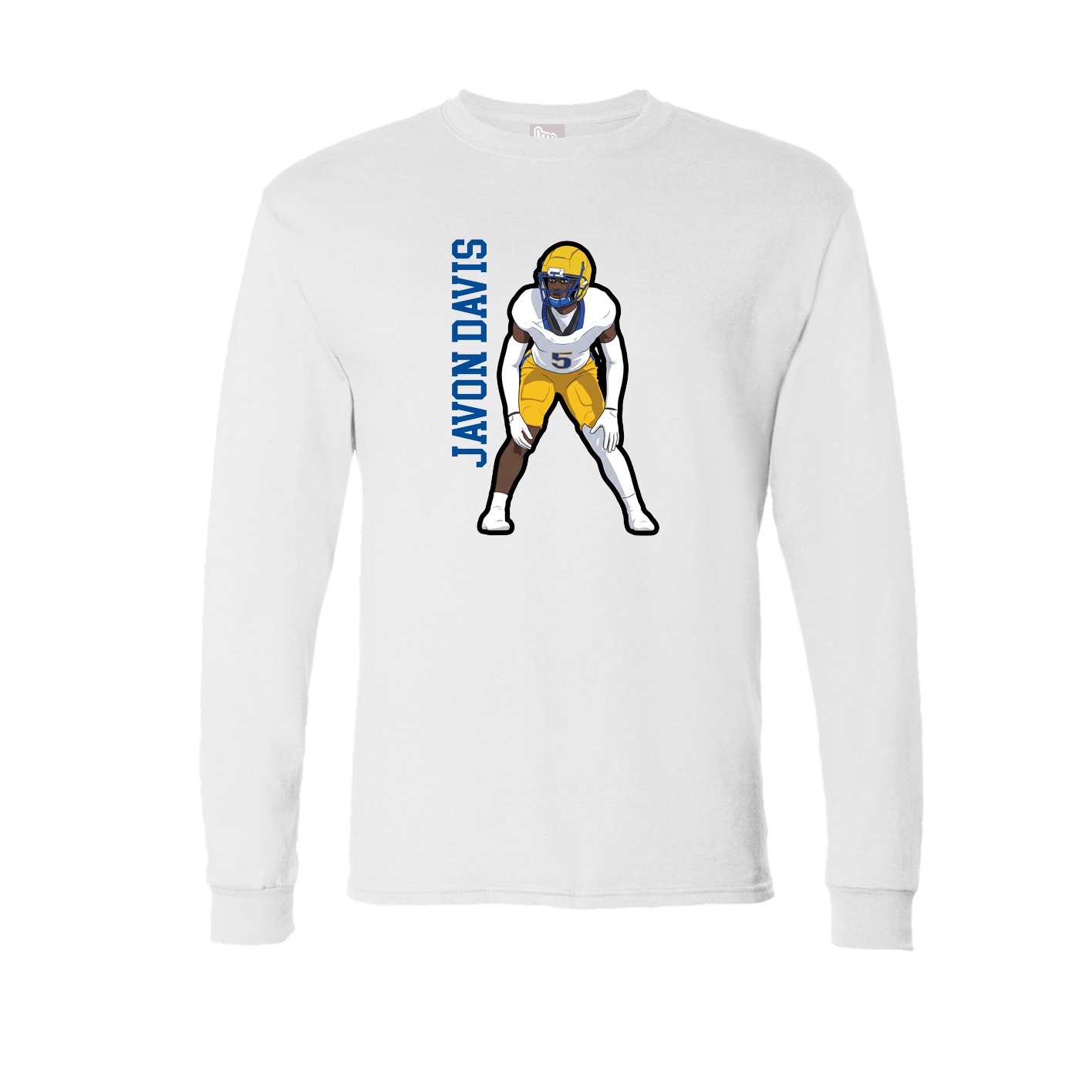 Long Sleeve Tee — Name Vertical in White