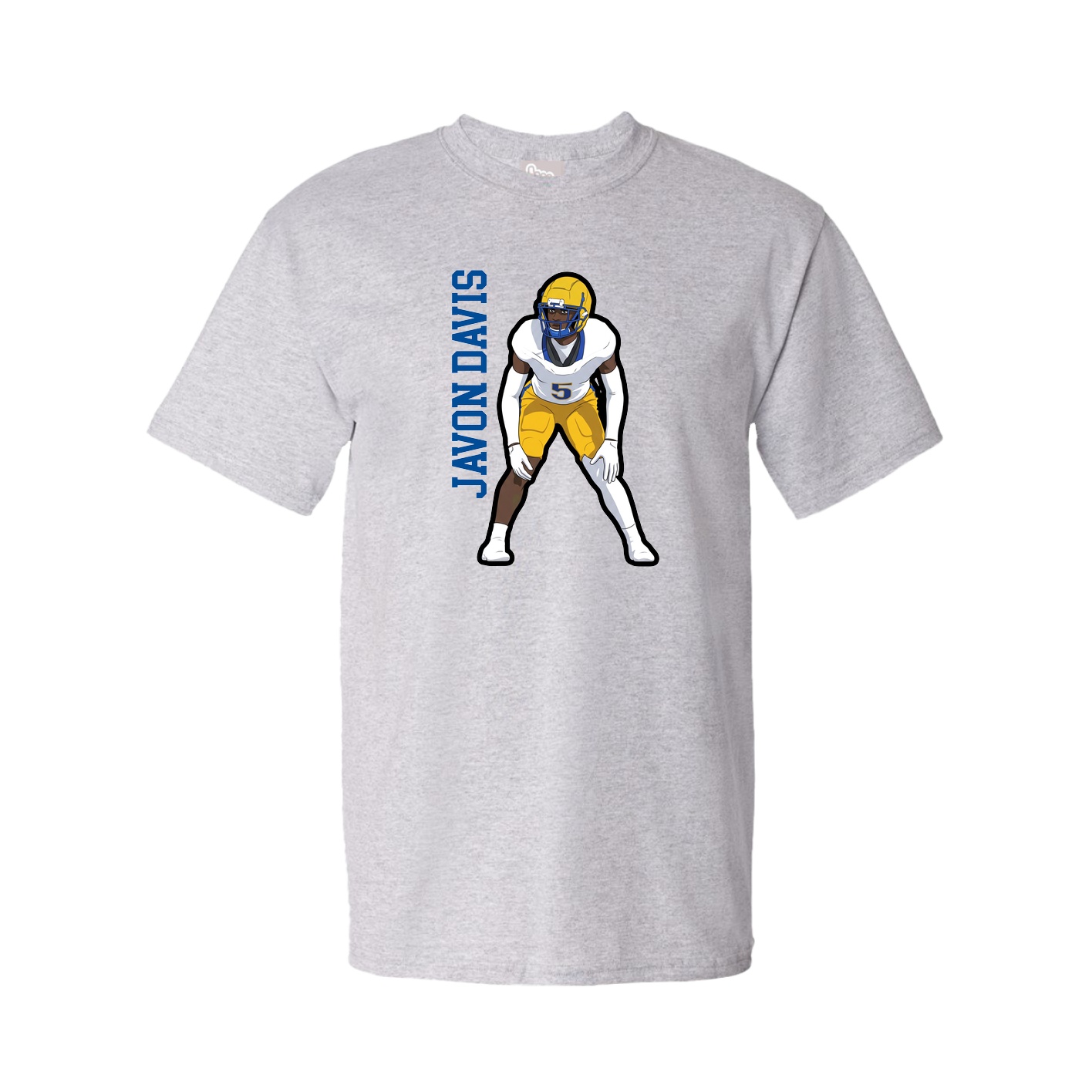 Youth Tee — Name Vertical in Grey